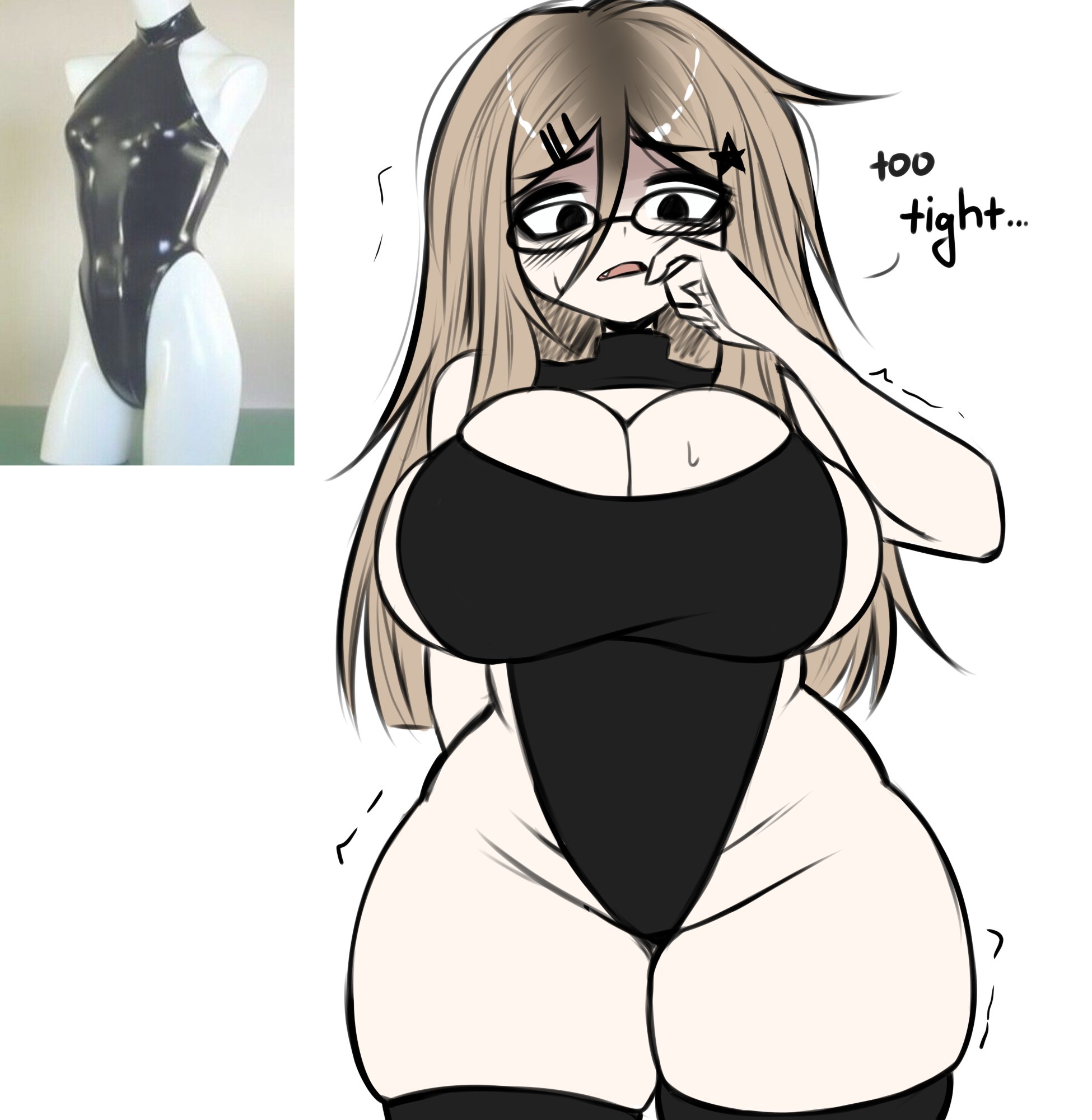 1girls, breasts, female focus, female only, frostbitenerd, large breasts, light skin, light-skinned female, looking at viewer, original, original character, solo, thick thighs, thighs, voluptuous, wide hips, zettai ryouiki