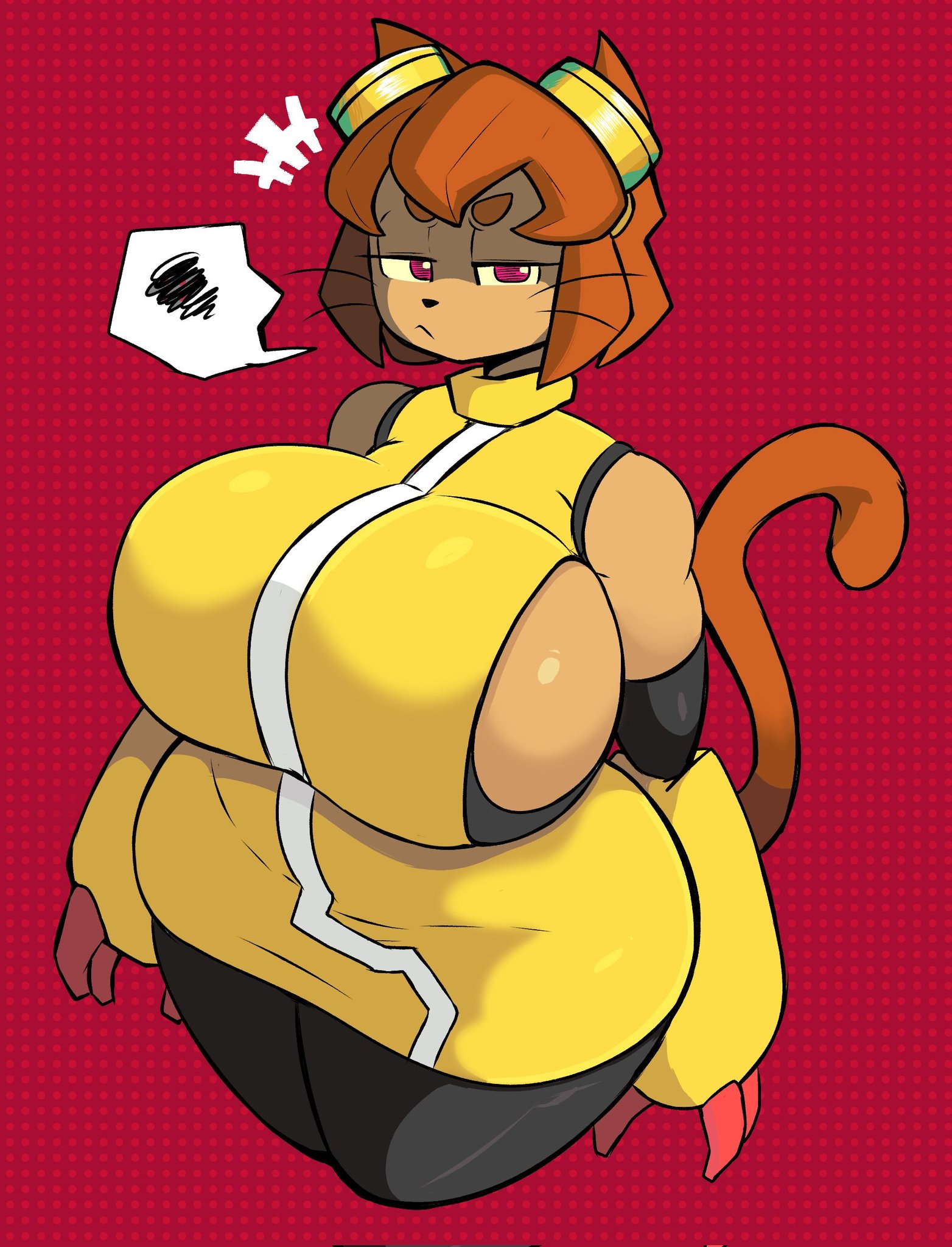 1girls, big breasts, breasts, cat ears, cat tail, catgirl, furry, gameoverse, glitch productions, gloves, kit (gameoverse), kit bodega, lotxolt, solo, whiskers
