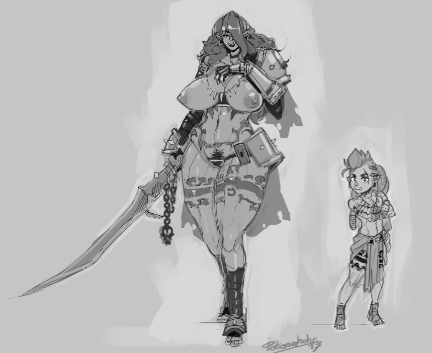 female orc orc_female orc_male orok potionaholic size_difference tagme warcraft world_of_warcraft