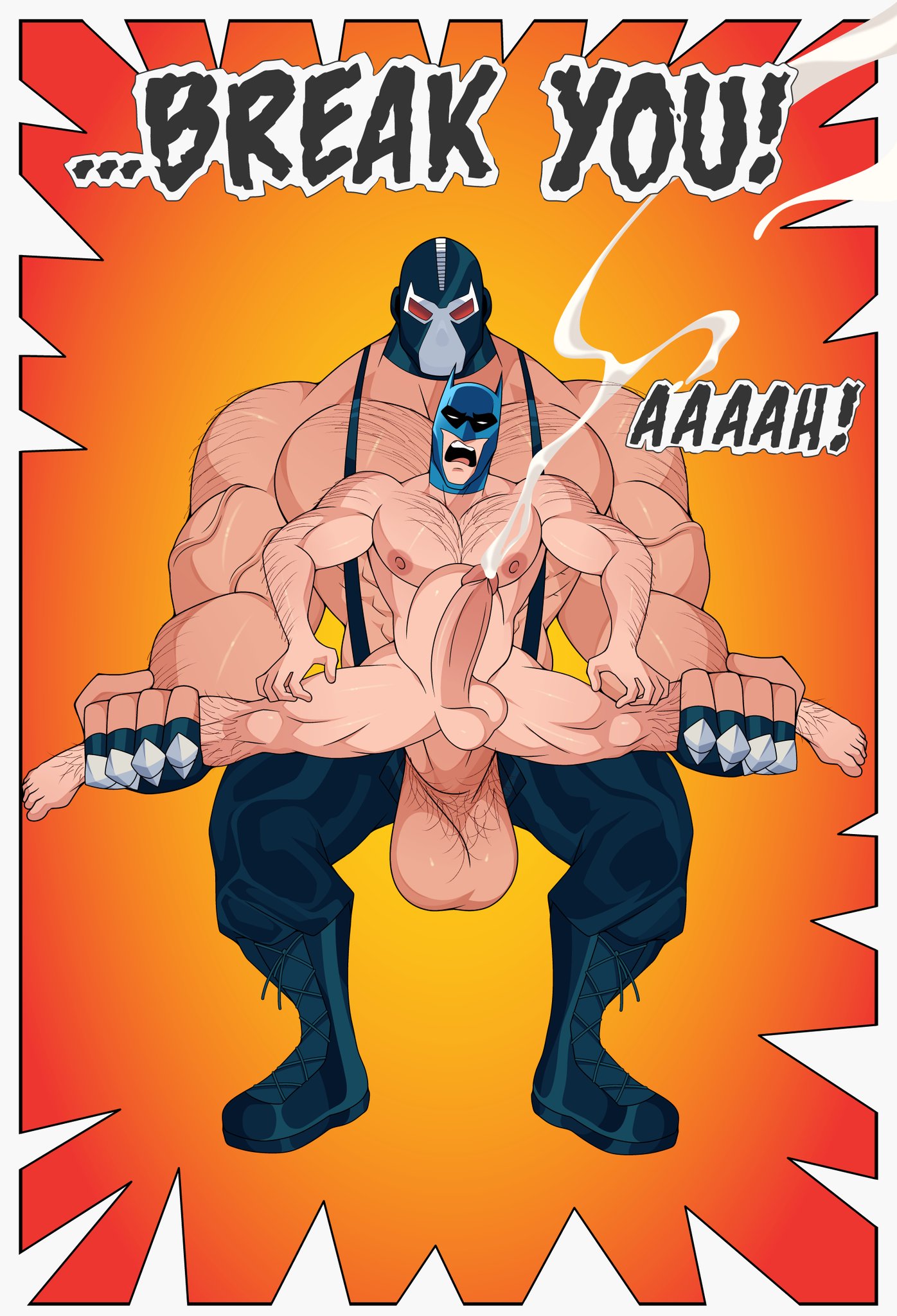 2025, 2boys, abs, anal, anal sex, arm hair, ass, back, back muscles, balls, bane, bara, batman, batman (bruce wayne), batman (series), big ass, big balls, big dom small sub, big muscles, big nipples, big pecs, big penis, bruce wayne, carrying, carrying partner, chest hair, commission, cum, cum on back, cum on balls, cum on body, cum on penis, cumshot, daddy, dc comics, dilf, dominant, dominant human, dominant male, domination, duo, ejaculation, erect nipples, erection, gay, hair, holding partner, huge balls, huge cock, huge muscles, huge nipples, huge pecs, human, human dominating human, human on human, hunk, larger human, larger male, leg hair, male, male only, male/male, mammal, mask, masked male, mature, mature male, muscles, muscular, muscular human, muscular male, navel, nipples, nude, orgasm, pecs, penis, rape, sex, simultaneous orgasms, size difference, smaller human, smaller male, submissive, submissive human, submissive male, superhero, supervillain, topless, topless male, yaoi, yuunsfw