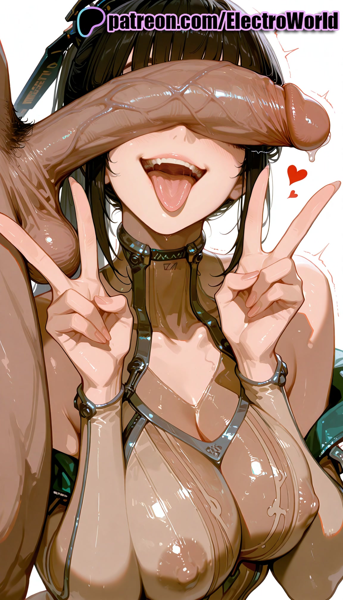1boy, 1girls, 2025, ai generated, artist name, balls, big breasts, big chest, breasts, brown hair, bust, busty, cant see the haters, chest, cock, dick, electroworld, erection, eve (stellar blade), female, heart, hi res, high quality, high resolution, highres, large breasts, male, male pubic hair, open mouth, patreon, patreon username, penis, penis on face, precum, pubic hair, solo focus, stable diffusion, stellar blade, straight, testicles, tongue, uncensored, veins, veiny penis, watermark