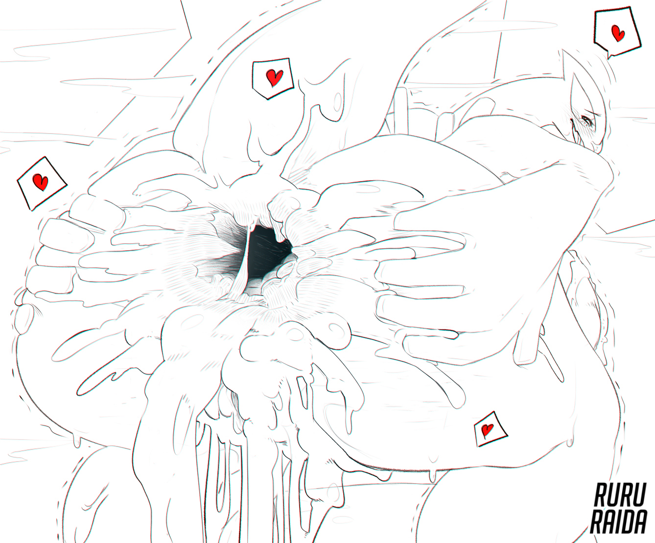anal, anus, ass, cum, cum in ass, cum leaking, excessive cum, female, gaping anus, lugia, on all fours, pokemon, pokemon (species), pokemon only, pull out, pussy, ruru-raida, spread anus, spread ass, vomiting cum