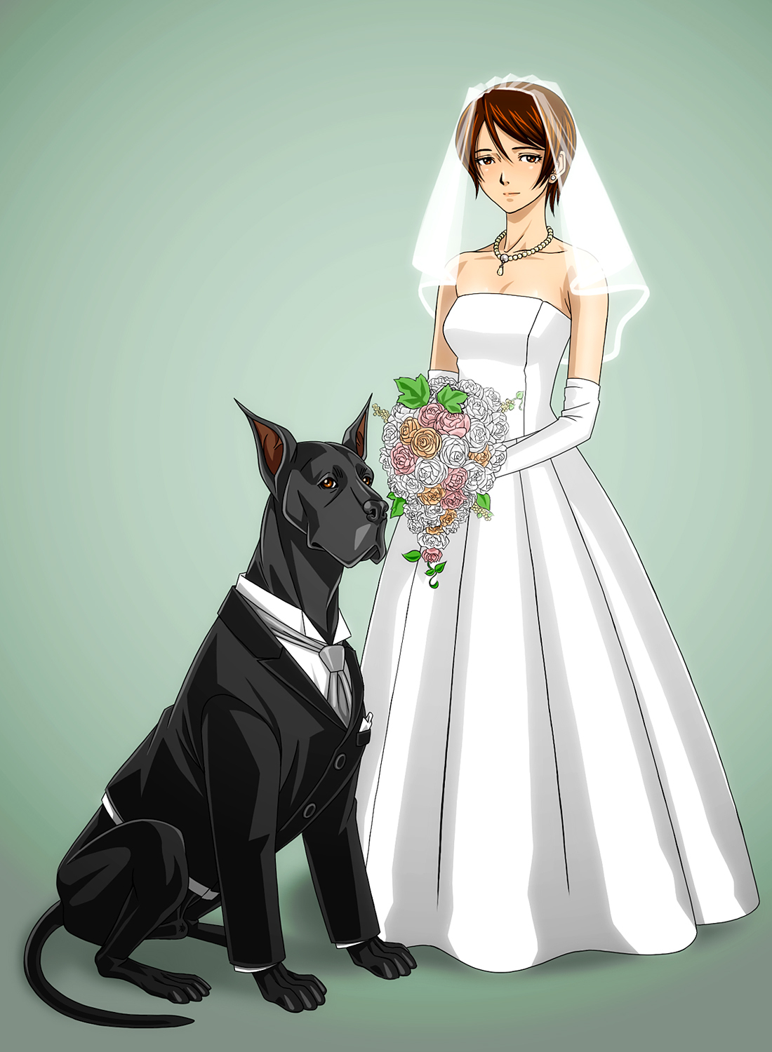 bestiality marriage, bonjin-do, bridal veil, bride, canine, canine on human, female on feral, feral, feral on female, feral on human, human female, human on feral, interspecies, married couple, married to feral, married woman, submissive female, vaginal penetration, vaginal sex, wedding dress, wedding veil, wife, zoophilia