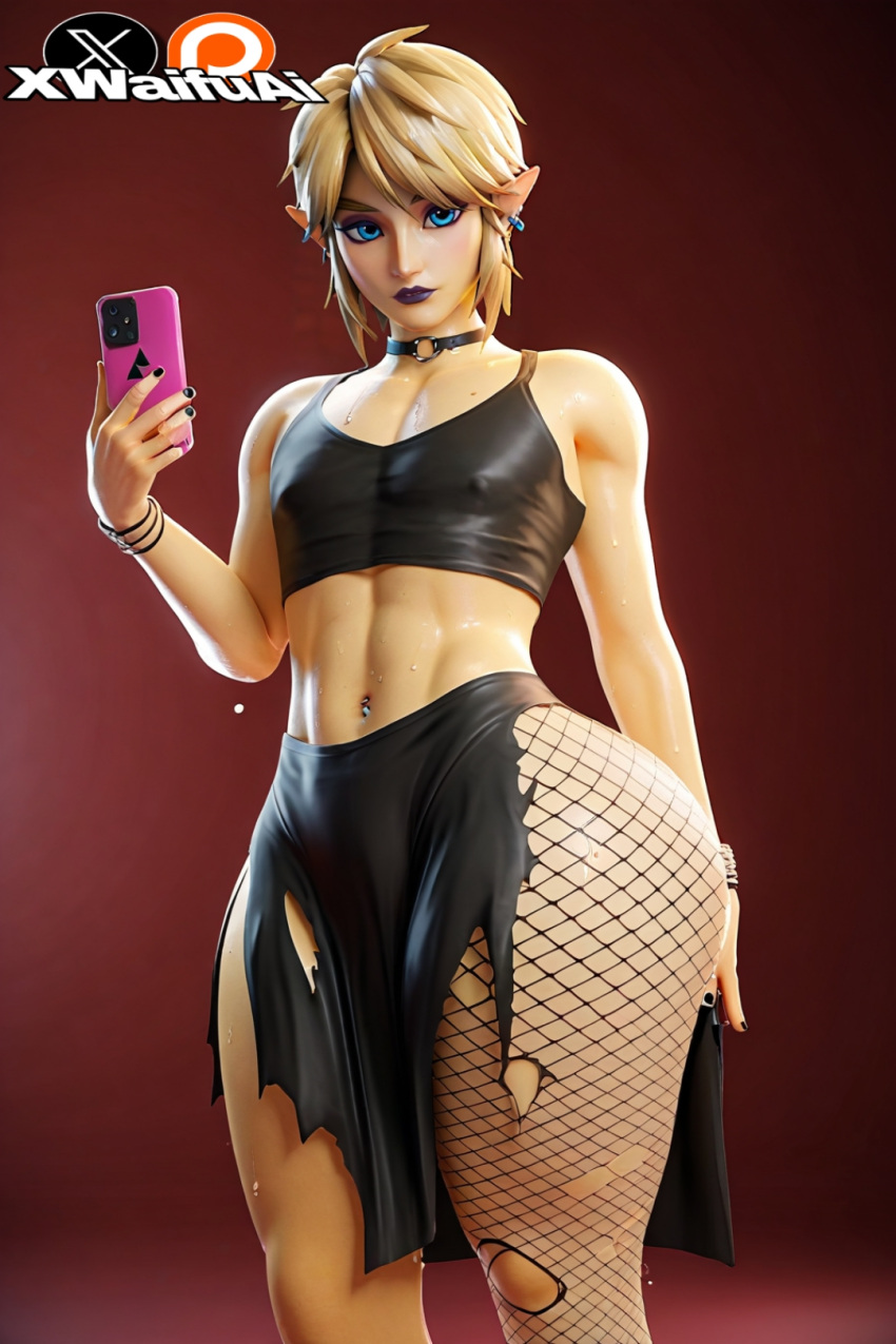 1boy, 1femboy, ai generated, blonde hair, blue eyes, bottom heavy, bottom heavy femboy, femboy, femboysub, feminine, fishnets, gay, girly, link, link (breath of the wild), link (tears of the kingdom), male, male focus, male only, malesub, nintendo, pointy ears, short shorts, solo, the legend of zelda, thick, thick ass, thick thighs, xwaifuai, yaoi