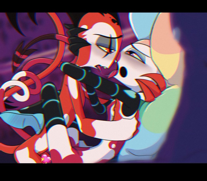 blitzo (helluva boss), crustbugs, femboy, fizzarolli (helluva boss), hellaverse, helluva boss, male, male only