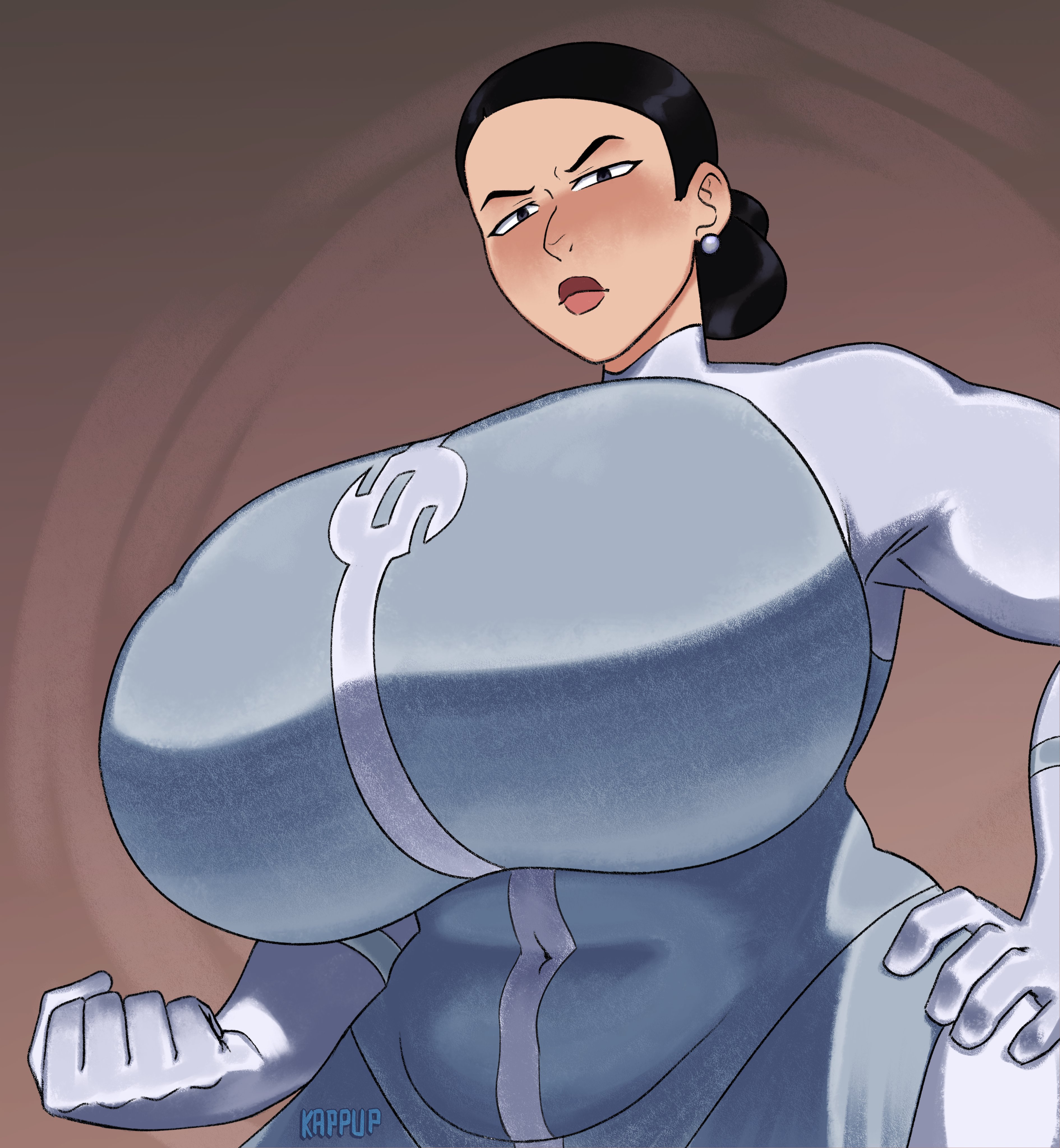 1girls, asian, asian female, big boobs, big breasts, black hair, black hair female, blush, blushing, boobs, breasts, breasts bigger than head, debbie grayson, debbie grayson (viltrumite), female, female focus, female only, huge boobs, huge breasts, invincible, invincible (tv series), kappup, korean, korean female, mature, mature female, mature woman, milf, omni-mommy, solo, solo female, solo focus, viltrumite, viltrumite uniform