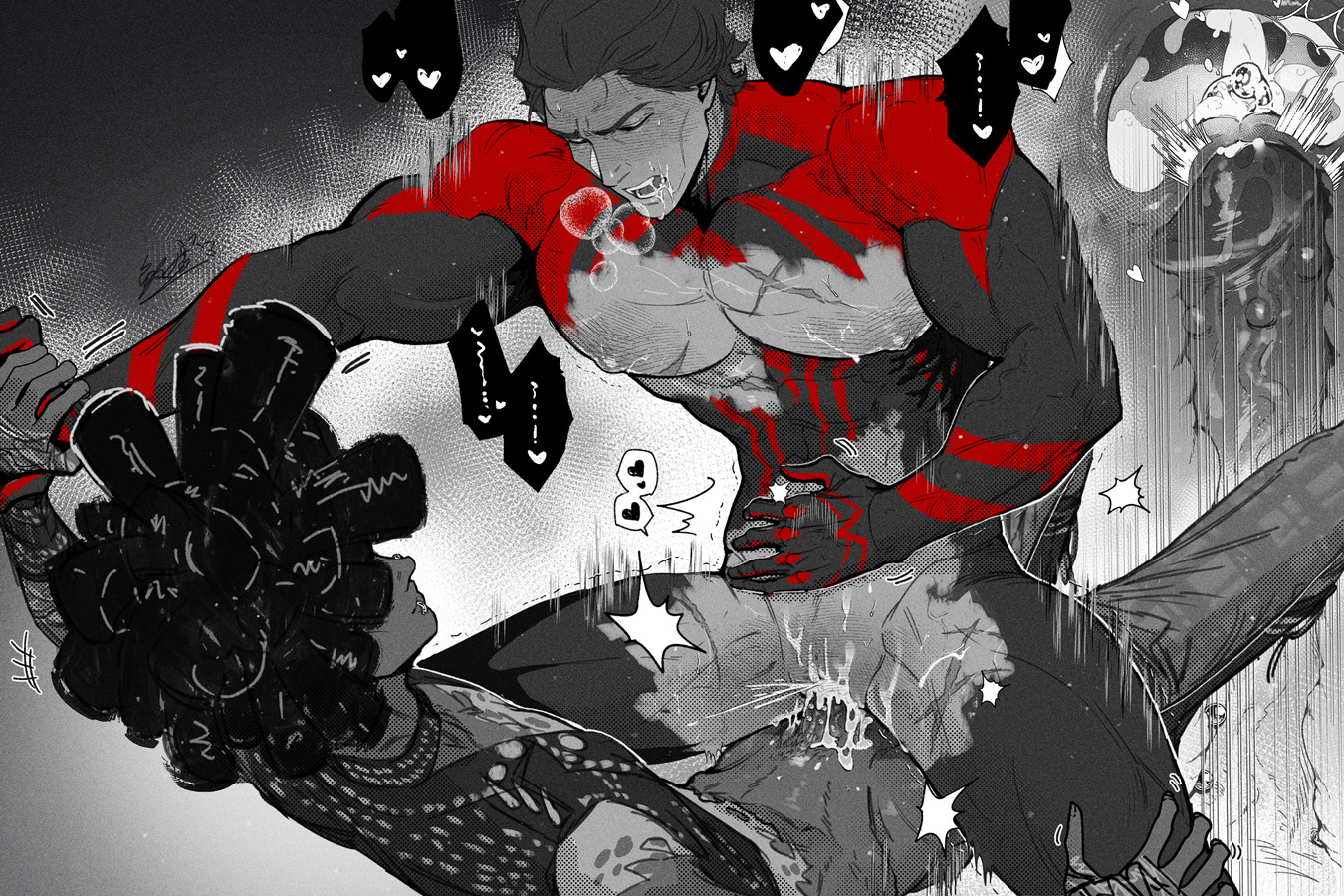 cum in pussy, cum inside, cuntboy, hobie brown, male, marvel, marvel comics, miguel o'hara, spider-man (series), spider-man 2099, spider-man: across the spider-verse, spider-punk, tight clothing, torn clothes, yaoi