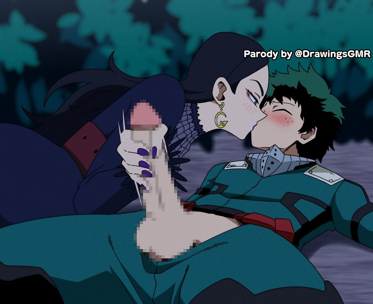 1boy, 1girls, 2025, artist name, ass, big ass, big breasts, big penis, black hair, black hair female, black-haired female, blush, blush lines, blushed face, blushing at partner, blushing female, blushing male, boku no hero academia, breasts, clothed, clothed female, clothed male, clothing, deborah gollini, drawingsgmr, dress, duo, duo focus, ear piercing, ear ring, earring, earrings, english, english text, female, female focus, fingernails, fully clothed, fully clothed female, fully clothed male, green hair, green hair male, green-haired male, handjob, hero costume, hero outfit (mha), izuku midoriya, kissing, light skin, light-skinned female, light-skinned male, lips, lipstick, making out, male, male focus, mascara, my hero academia, my hero academia: you're next, painted fingernails, painted nails, part 1, part of a set, penis, penis out, pierced ears, piercing, piercings, purple lips, purple lipstick, text, thick thighs, thighs