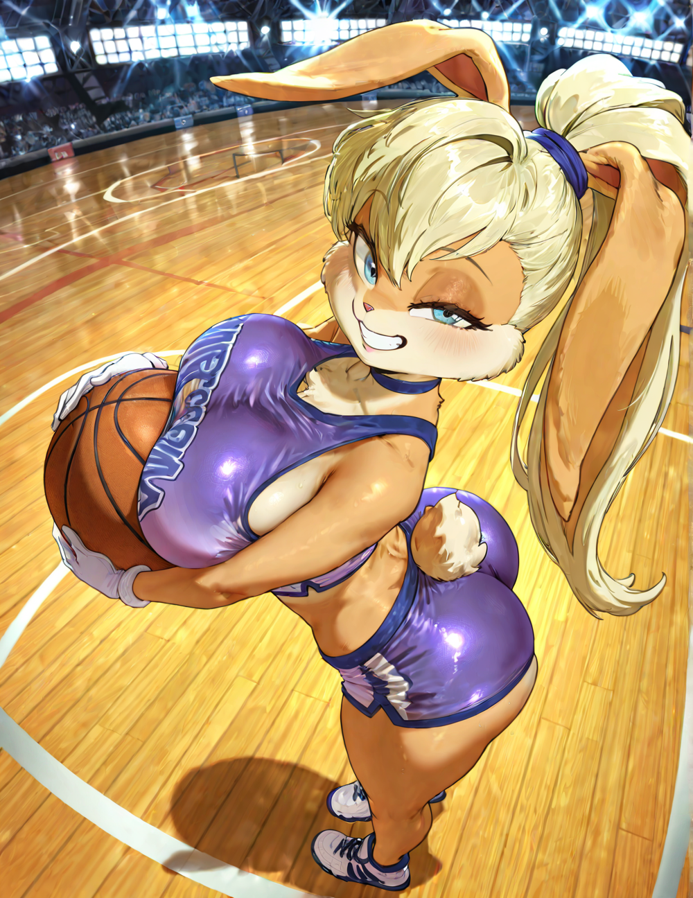 1girls, ai generated, ass, breasts, female, female focus, female only, floresai, furry, furry female, furry only, huge ass, huge breasts, lola bunny, looking at viewer, patreon, patreon username, thick ass, thick thighs