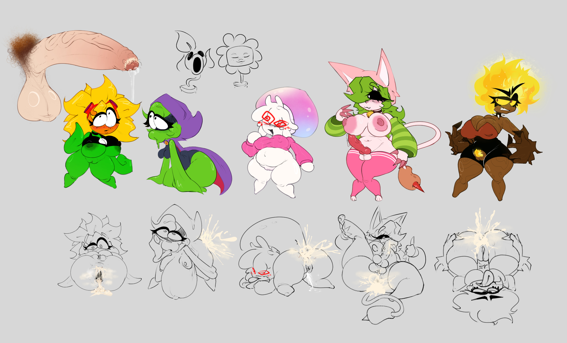 anal cum expulsion, cattail (pvz), cum, cum in ass, cum inside, dog penis, futanari, green shadow (pvz), hypno-shroom (pvz), liljuliax, peashooter (pvz), plants vs zombies, plants vs zombies: heroes, pubic hair, shortstack, size difference, smegma, solar flare (pvz), torchwood (pvz)