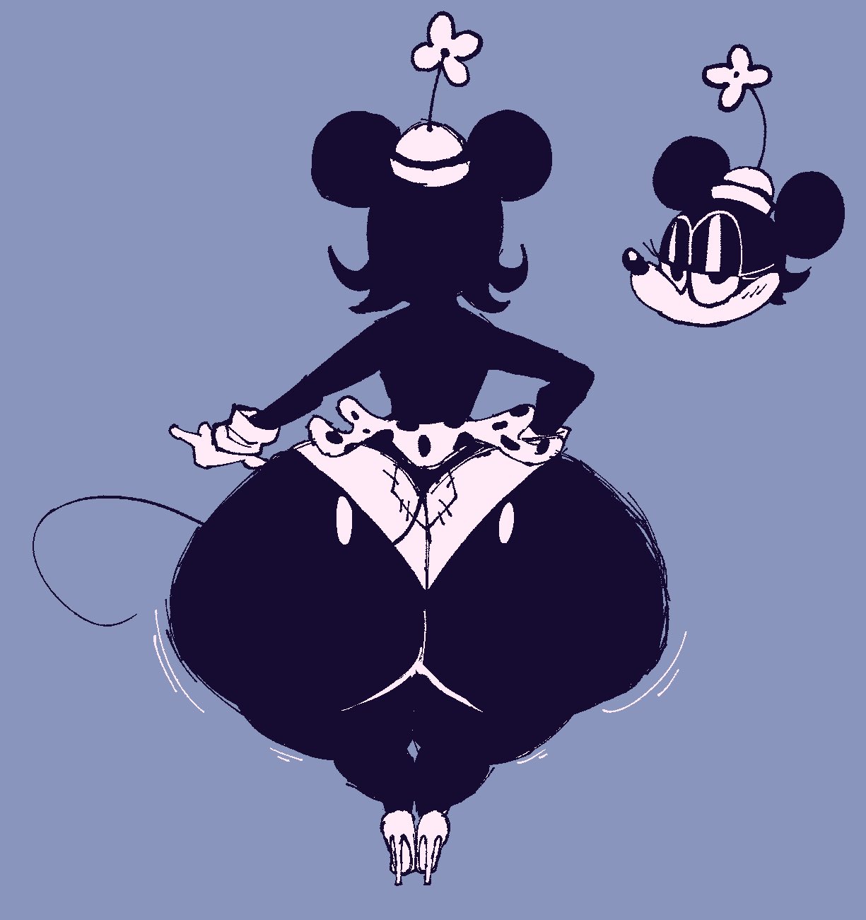 anthro ass_focus big_ass big_butt bubble_ass bubble_butt huge_ass huge_butt minnie_mouse mouse mouse_ears mouse_tail murid rodent solo_female solo_focus thick_ass thick_thighs tmgthejust