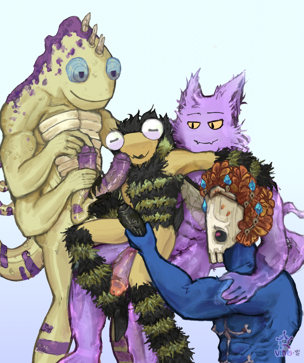 4boys 4monsters anthro anthro_on_anthro anthromorph artist_upload bara big_blue_bubble big_muscles big_pecs big_penis big_thighs blue_body blue_eyes blue_fur blue_skin boodoo bug cat_ears cat_humanoid chameleon cock cum cum_on_body cum_on_face cum_on_penis cum_on_upper_body cumming cumming_together diphallia diphallism erect erect_penis erection feline fur furry gay gay_handjob gay_male gay_orgy genitals ghazkin ghazt ghazt_(my_singing_monsters) ghost gradient_penis handjob head_accessory humbug_(my_singing_monsters) insect_humanoid insect_wings insects kazilleon lizard lizard_humanoid lizard_tail male masturbation monster multi_arm multi_genitalia multi_limb multi_penis multiple_boys multiple_males muscles muscular muscular_arms muscular_male my_singing_monsters nipples oiled oiled_body oily one_eye_closed orgy penis plasma shiny_skin sitting_on_lap sitting_on_penis smaller_male spotted_body spotted_tail squirting sweat sweating sweaty transparent_body transparent_penis two_tone_penis unusual_eyes unusual_genitalia_placement urethral_teasing veiny_cock veiny_penis vineii voodoo wasp wings yaoi yellow_sclera yellow_skin