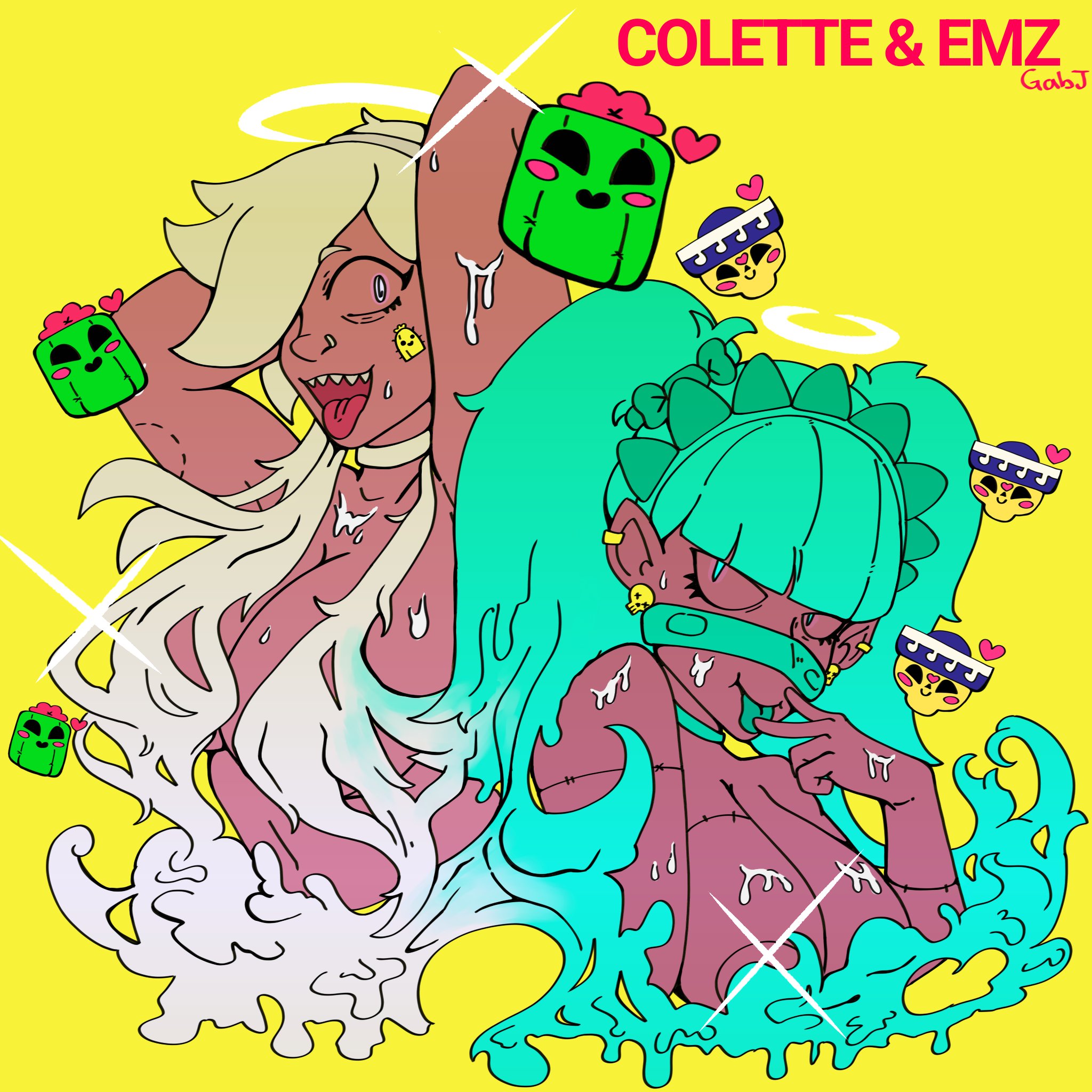 brawl stars, colette (brawl stars), crossover, emz (brawl stars), harajuku emz, panty & stocking with garterbelt