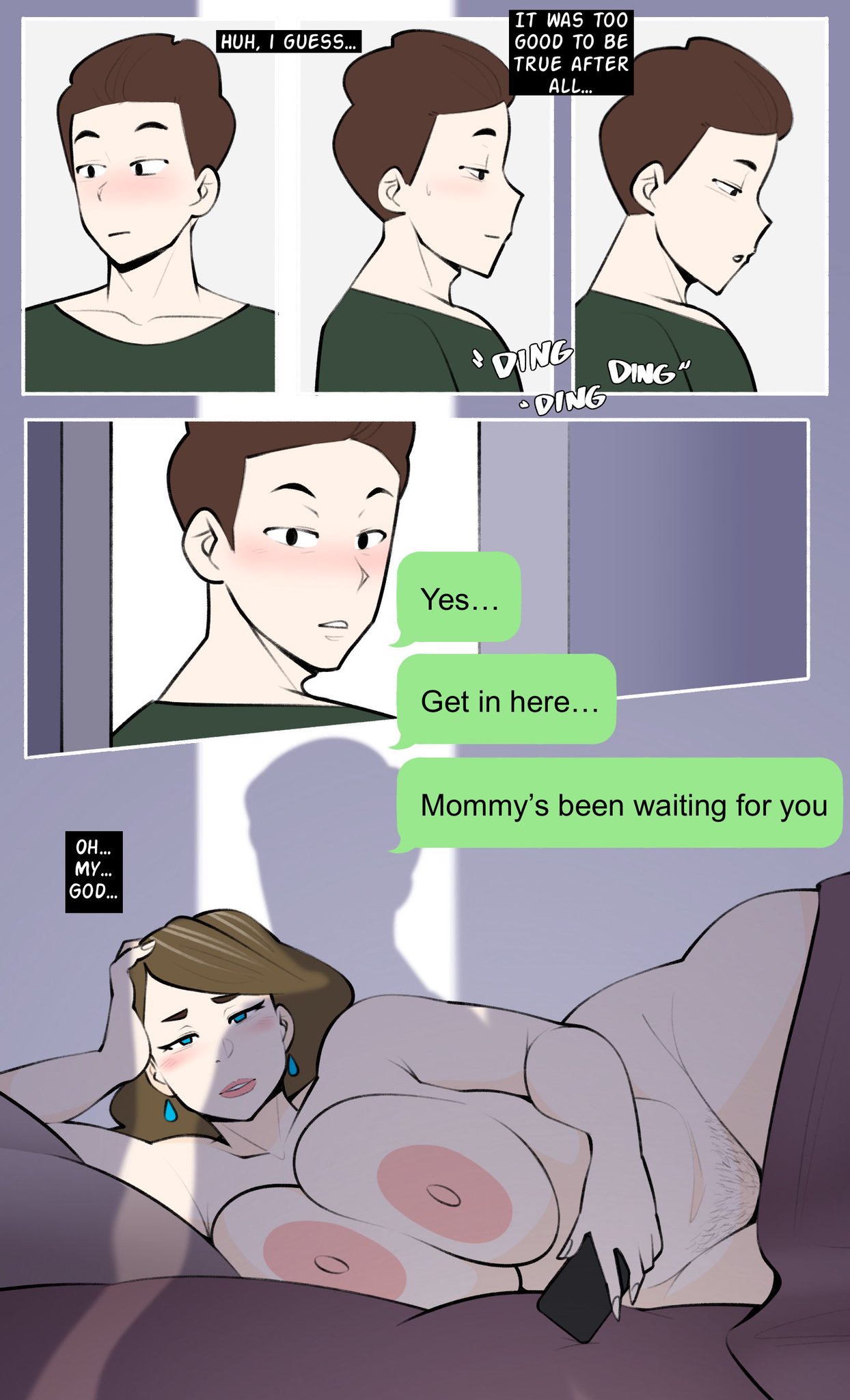 brown hair, brunette, brunette hair, female, incest, incest (lore), jopuari, katheryn (jopuari), milf, mother, mother and son, parent and child, son, straight, tagme