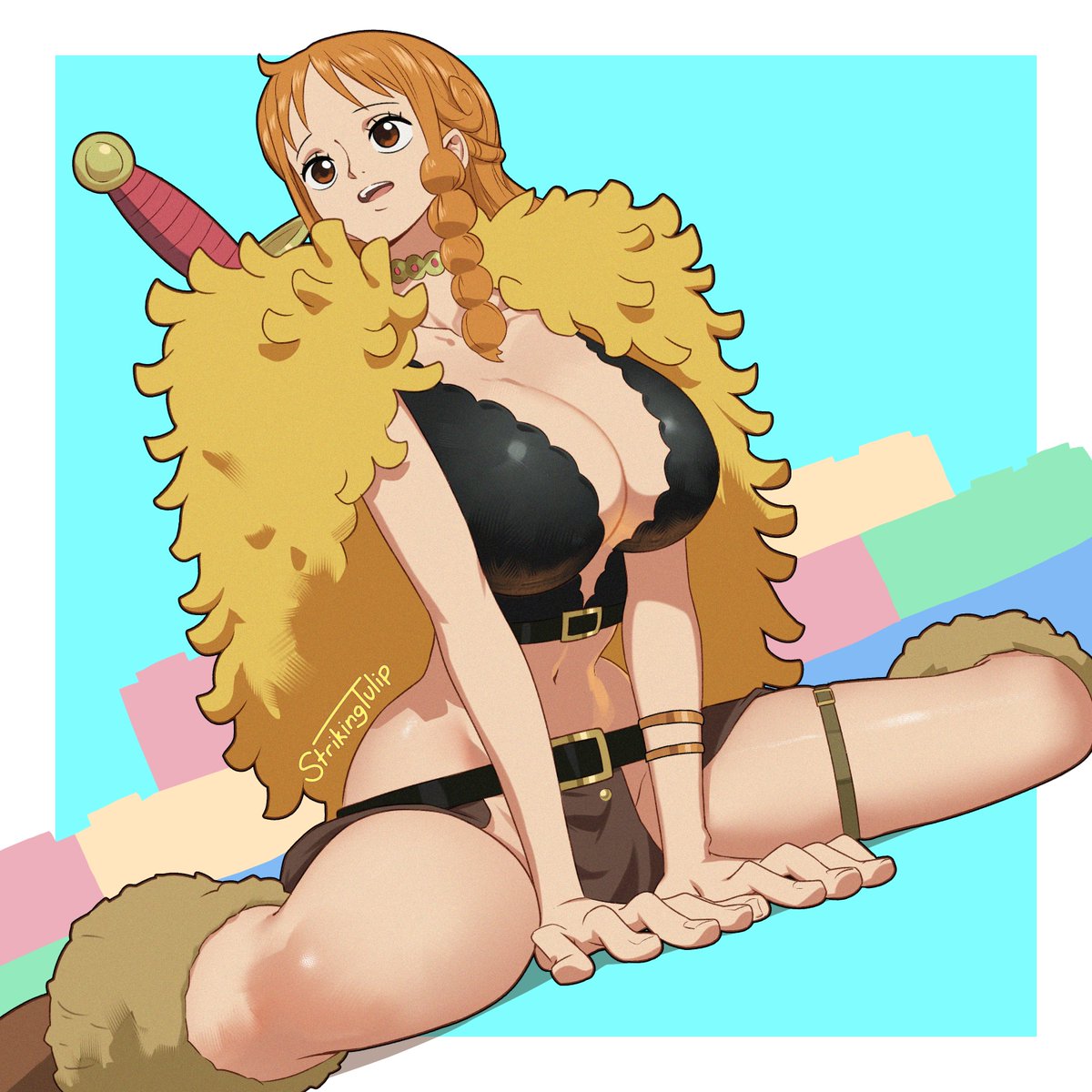 1girls, big breasts, breasts, female, female only, hair, light skin, light-skinned female, nami (one piece), one piece, one piece: elbaf arc, post-timeskip, solo, strikingtulip