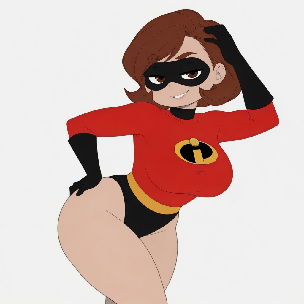 1girls, 2d, clothed, elastigirl, flat colors, godilovebutts, helen parr, solo, solo female, the incredibles, thick thighs