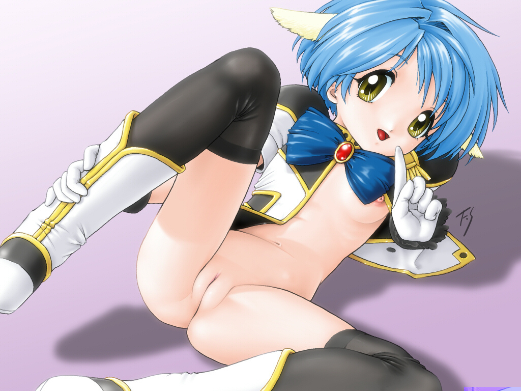 blue_hair galaxy_angel mint_blancmanche pussy small_breasts spread_legs studio_implant tagme thighhighs