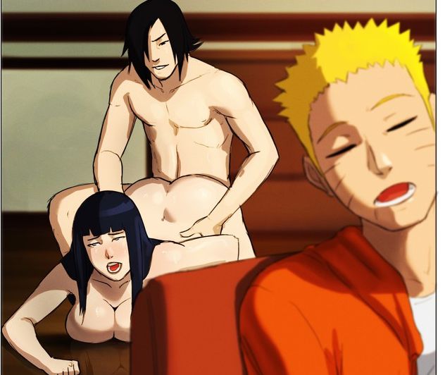 1girls, 2boys, all fours, bent over, black hair, black-haired female, black-haired male, blonde hair, blonde-haired male, blue hair, cheating, cheating wife, cuckold, doggy style, female, from behind, husband and wife, hyuuga hinata, male, naavs, naruto, naruto (series), netorare, orgasm, sasuke uchiha, sleeping, straight, uzumaki naruto