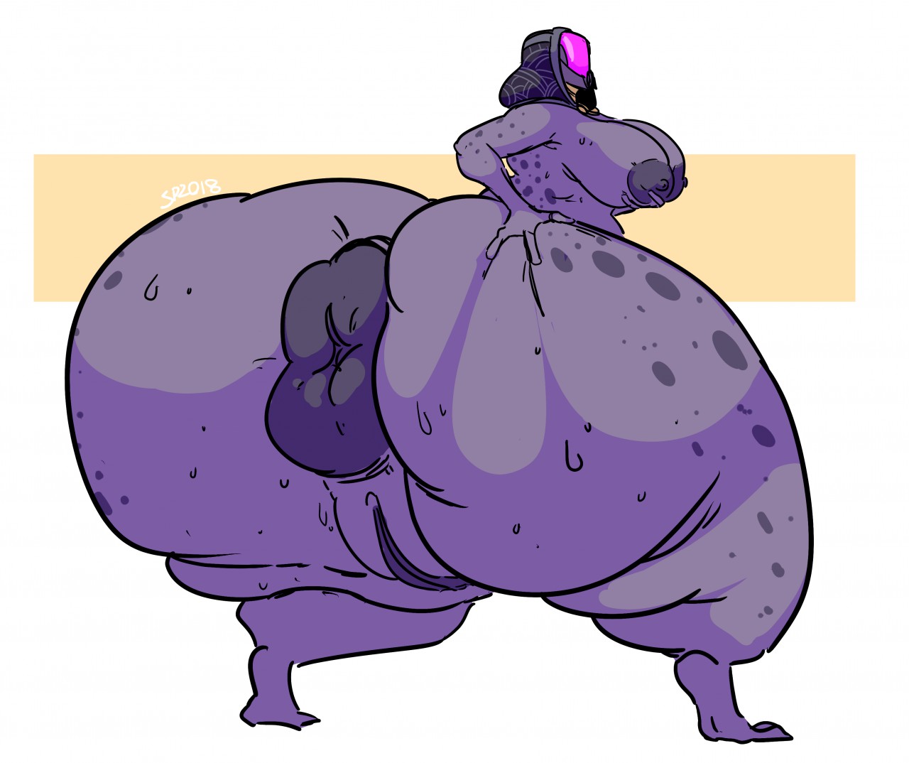 alien, ass, bbw, big anus, big ass, big breasts, breast grab, breasts, colossal ass, donut anus, fat ass, female, gigantic ass, grabbing ass, hand on ass, hand on breast, hand on butt, huge ass, hyper, hyper ass, large ass, large breasts, large hips, looking back, mass effect, massive ass, nude, puffy anus, purple skin, pussy, quarian, sweatpants (artist), tali'zorah nar rayya, thick, thick hips, weight gain, wide hips