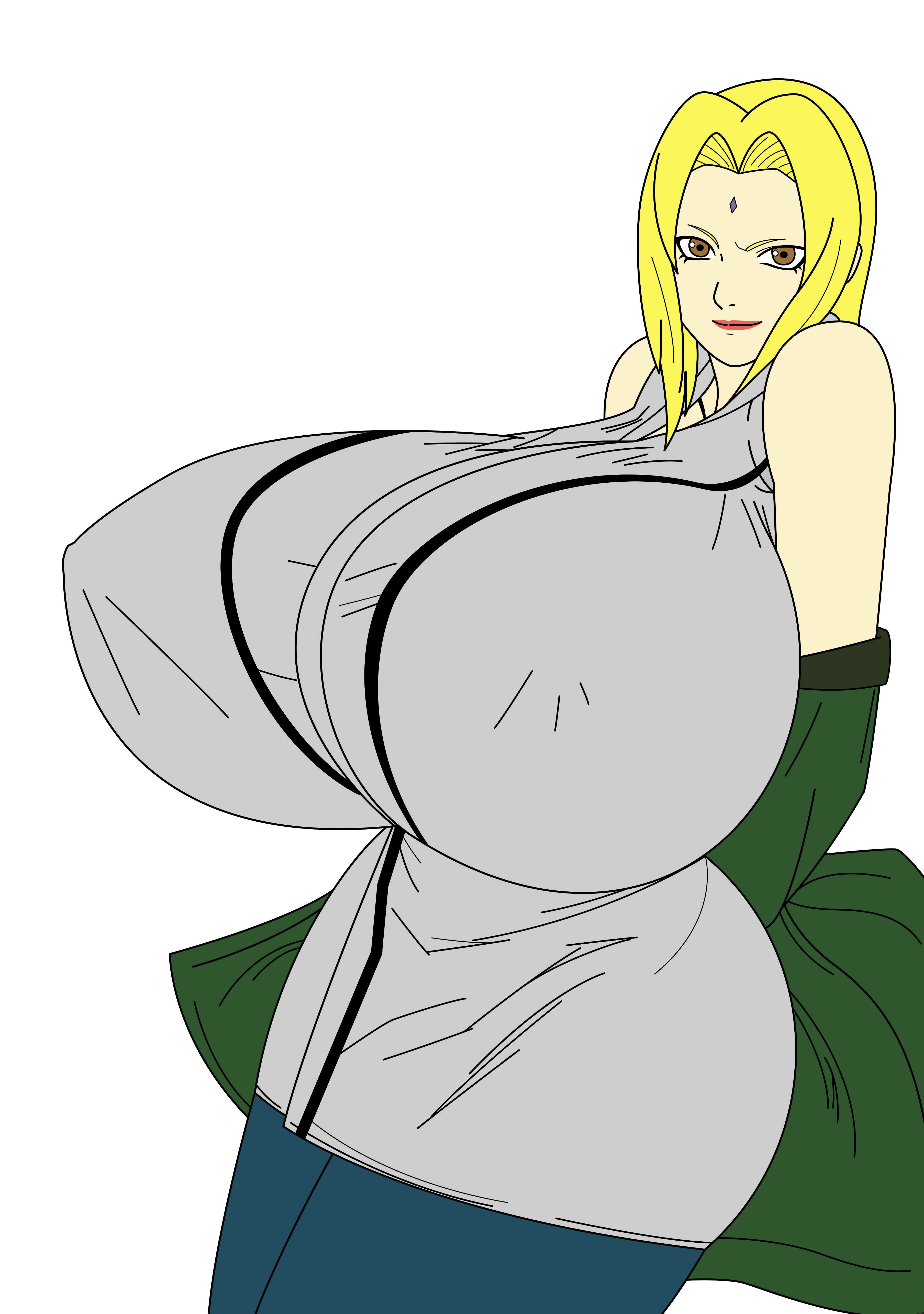 1girls, blonde hair, breasts, brown eyes, female, gigantic breasts, long hair, naruto, naruto (series), naruto shippuden, nipples visible through clothing, toshiso, tsunade