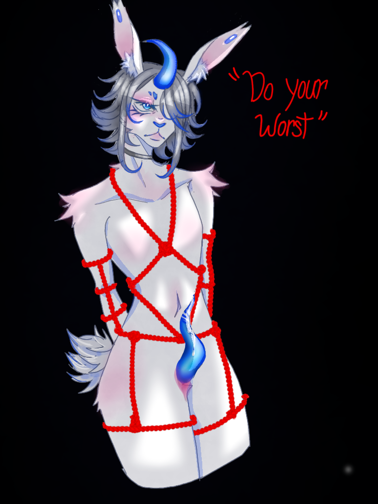 artist_request bondage bunny bunny_boy femboy furry fursona gay only_male plutomagic07 tied_up twink