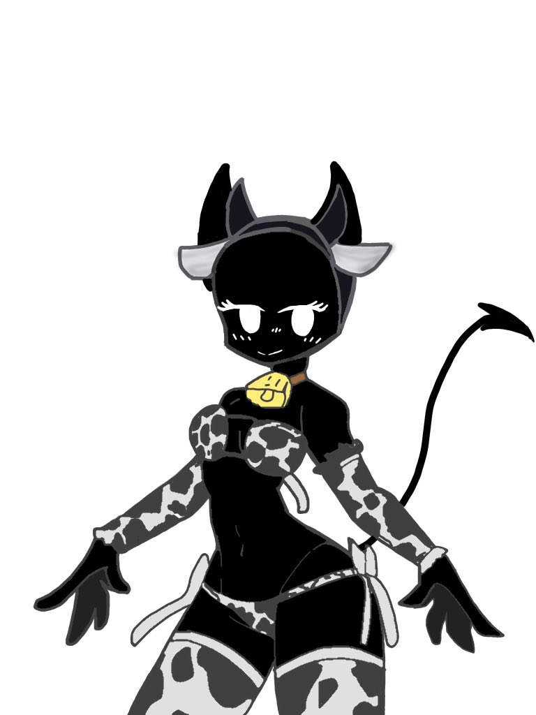 bell blush blush_lines cow_bell cow_bell_collar cow_bikini cow_bra cow_ears cow_girl cow_panties demon demon_girl demon_horns demon_humanoid demon_tail friday_night_funkin friday_night_funkin_mod opheebop panties revealing_outfit saltys_sunday_night white_eyes