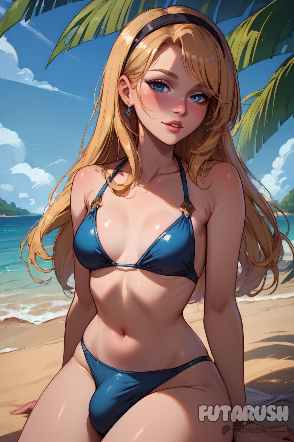 1futa, ai generated, artist name, balls, beach, big penis, bikini, bikini bottom, bikini top, blonde hair, blue eyes, breasts, bulge, cock, commission, dick, dickgirl, erect penis, erected penis, erection, futa only, futa sans pussy, futanari, futarush, intersex, large cock, large penis, league of legends, league of legends: wild rift, light skin, light-skinned futa, looking at viewer, luxanna crownguard, naked, naked futa, nude, nude futa, ocean, outdoors, patreon, patreon username, penis, public, public exposure, riot games, sand, sea, solo, solo futa, sultryspark, video game, video games, white-skinned futa
