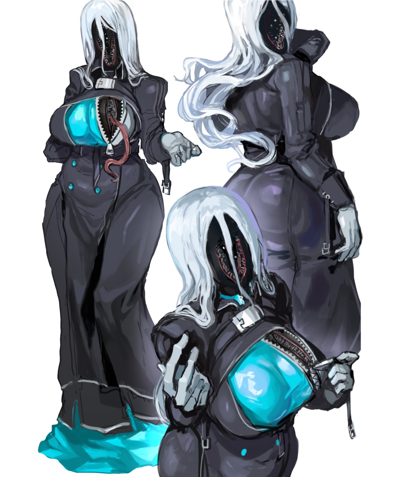 1girls, how to date an entity (and stay alive), inverted mrs (how to date an entity (and stay alive), long hair, monster girl, mrs (how to date an entity (and stay alive), nightmare waifu, sfour, white hair