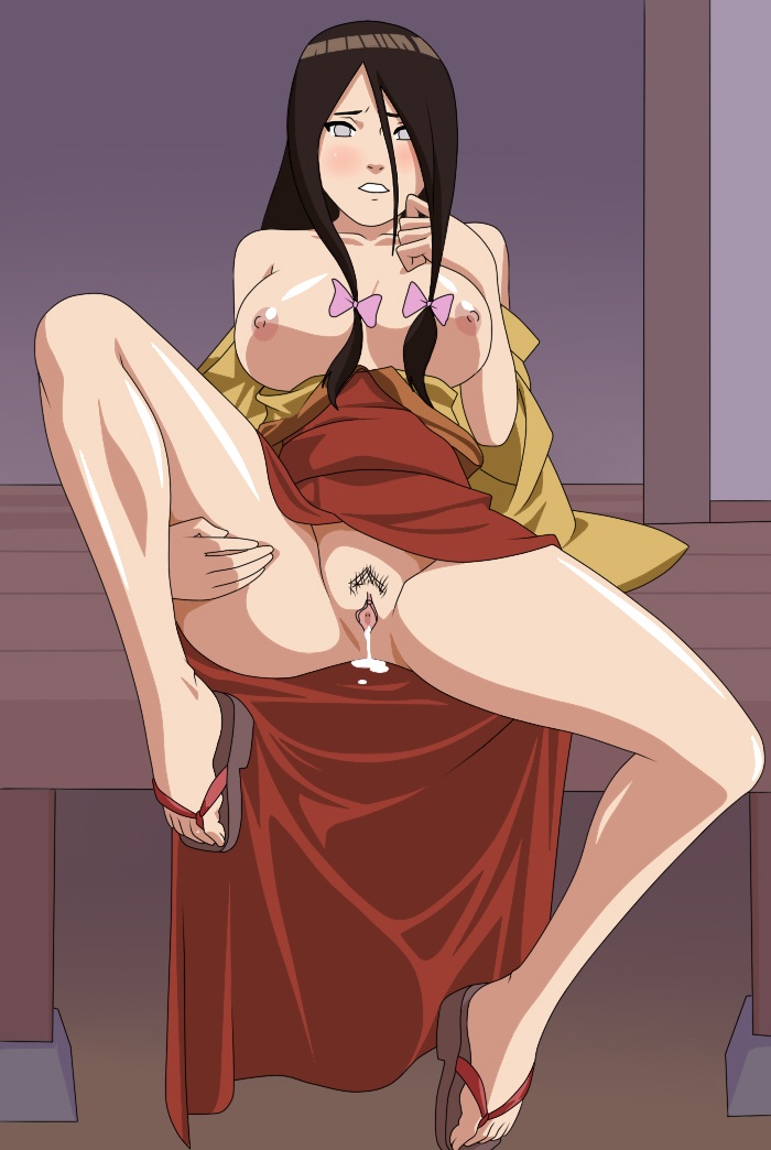 boruto: naruto next generations, bow, breasts, clothing, creampie, cum, cum in pussy, cum inside, female, hakama, hyuuga hanabi, large breasts, looking at viewer, naruto, naruto (series), nipples, pubic hair, pussy, uncensored