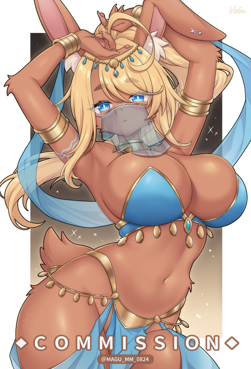 1girls, 2025, anthro, blonde hair, blue eyes, brown fur, dancer, dancer outfit, female, female only, furry, furry female, furry only, magu mm 0824, rabbit, rabbit ears, rabbit girl, tagme
