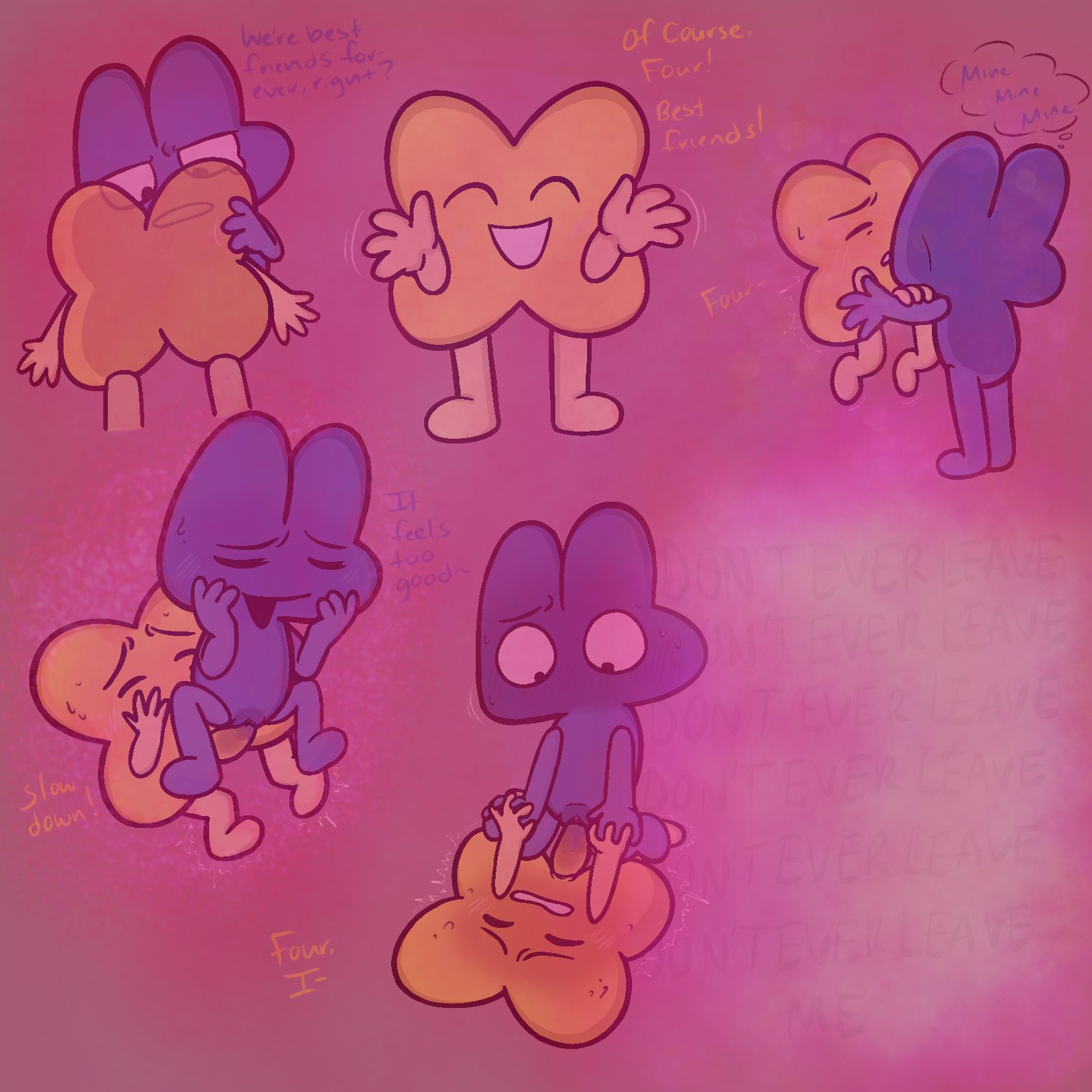 algebralien, artist request, battle for dream island, bfb, bfdi, blue body, blush, blush lines, dialogue, english, english text, four (bfb), multiple poses, non-con, nonconsensual, number, object shows, penis, penis in pussy, pink background, pussy, raped male, sweat, tagme, tentacle penis, text, tremble spikes, vadahlivokroz, vaginal, vaginal penetration, wiggle lines, x (bfb), yellow body