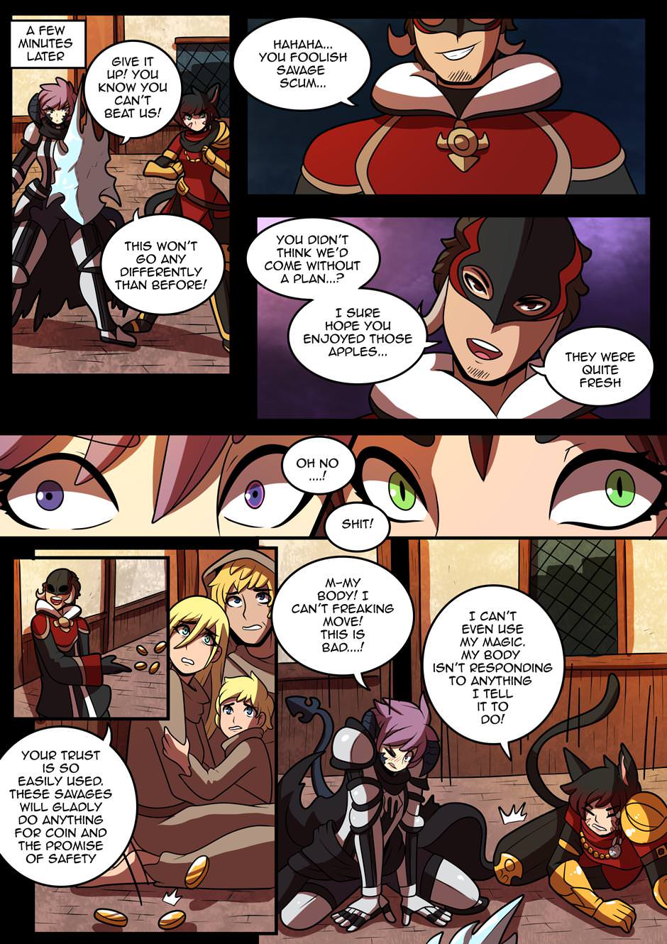 2girls, au ra, comic, english text, female, final fantasy, final fantasy xiv, imminent rape, kinkymation, miqo'te, multiple females, multiple girls, sin faye, xaela