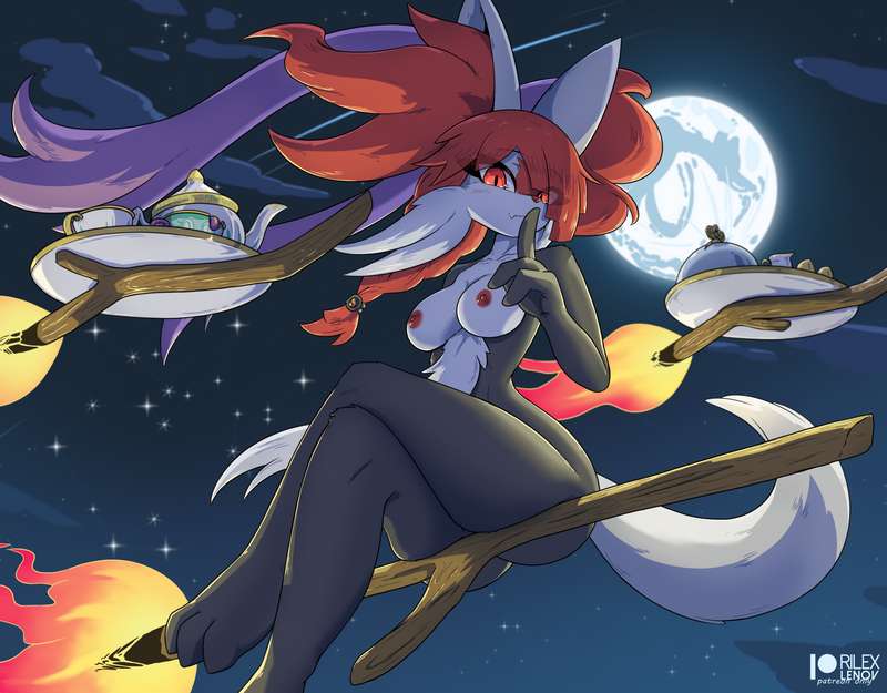 breasts, delphox, female, female only, furry, mahoxy, mega delphox, mega evolution, mega mahoxy, pokemon, pokemon (species), pokemon legends: z-a, red eyes, rilex lenov