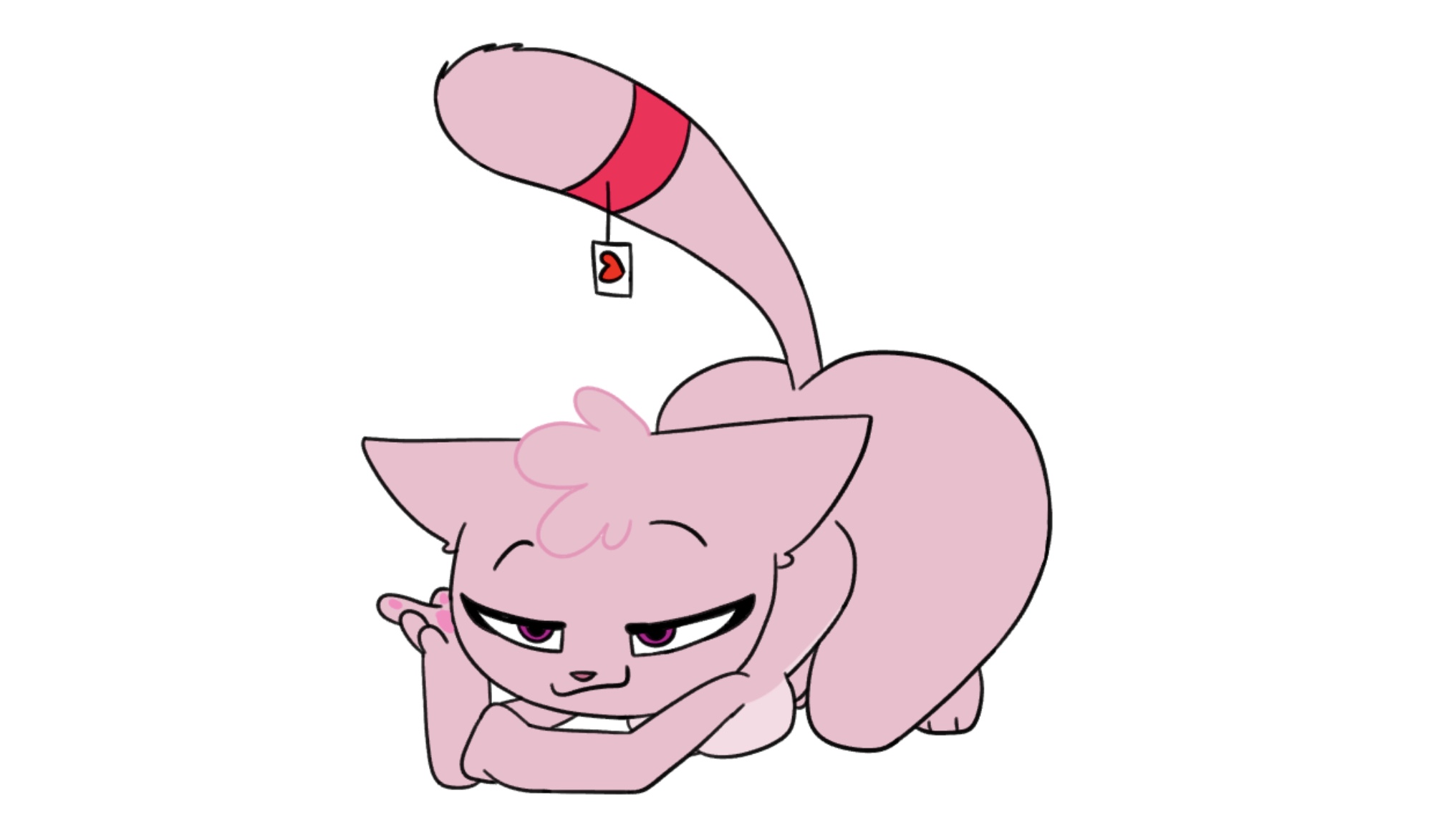 :3, all fours, ass up, bedroom eyes, edited, epic and jana, furry female, furry only, gift, heart, jana (epic and jana), screenshot, smug face