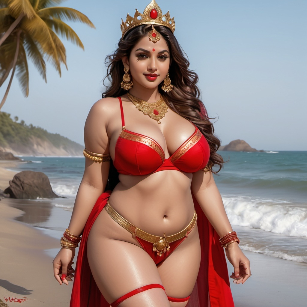 1girls ai_generated durga_(hindu_goddess) female hindu hindu_goddess hindu_mythology lingerie tagme