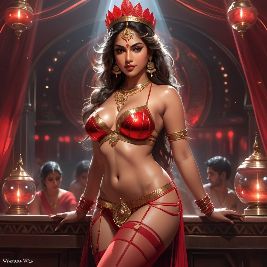 1girls ai_generated durga_(hindu_goddess) female hindu hindu_goddess hindu_mythology lingerie tagme