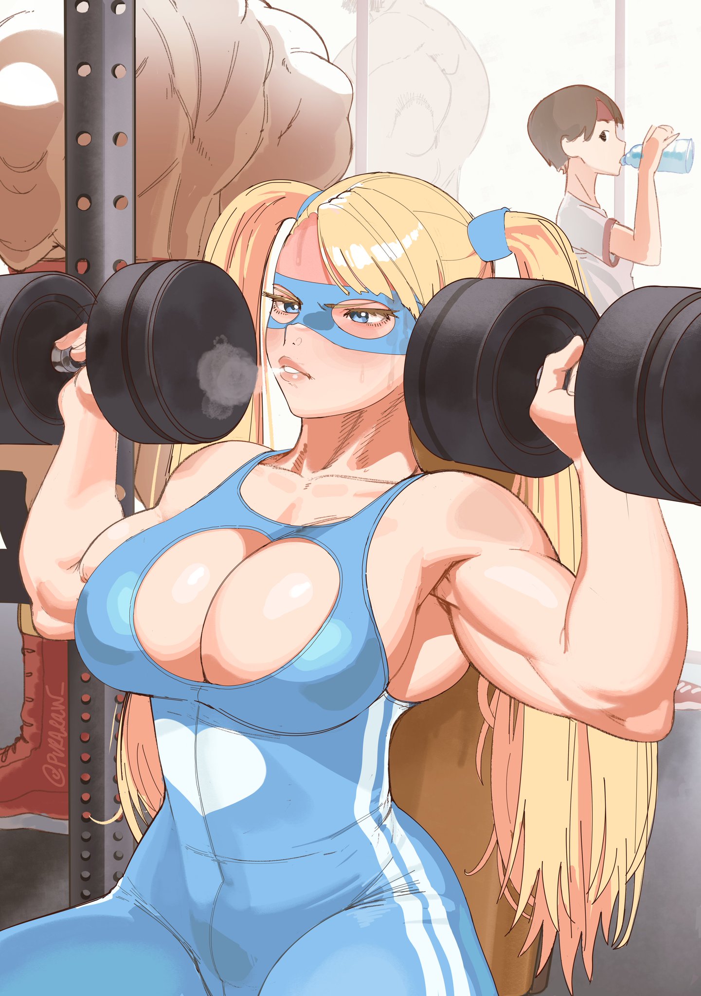 ass, big ass, big breasts, big butt, big thighs, big titties, breasts, clothing, curvaceous, curvaceous female, curvaceous figure, curvy, curvy figure, curvy hips, female, female focus, female only, long hair, looking at viewer, puraraw, rainbow mika, street fighter, yellow hair