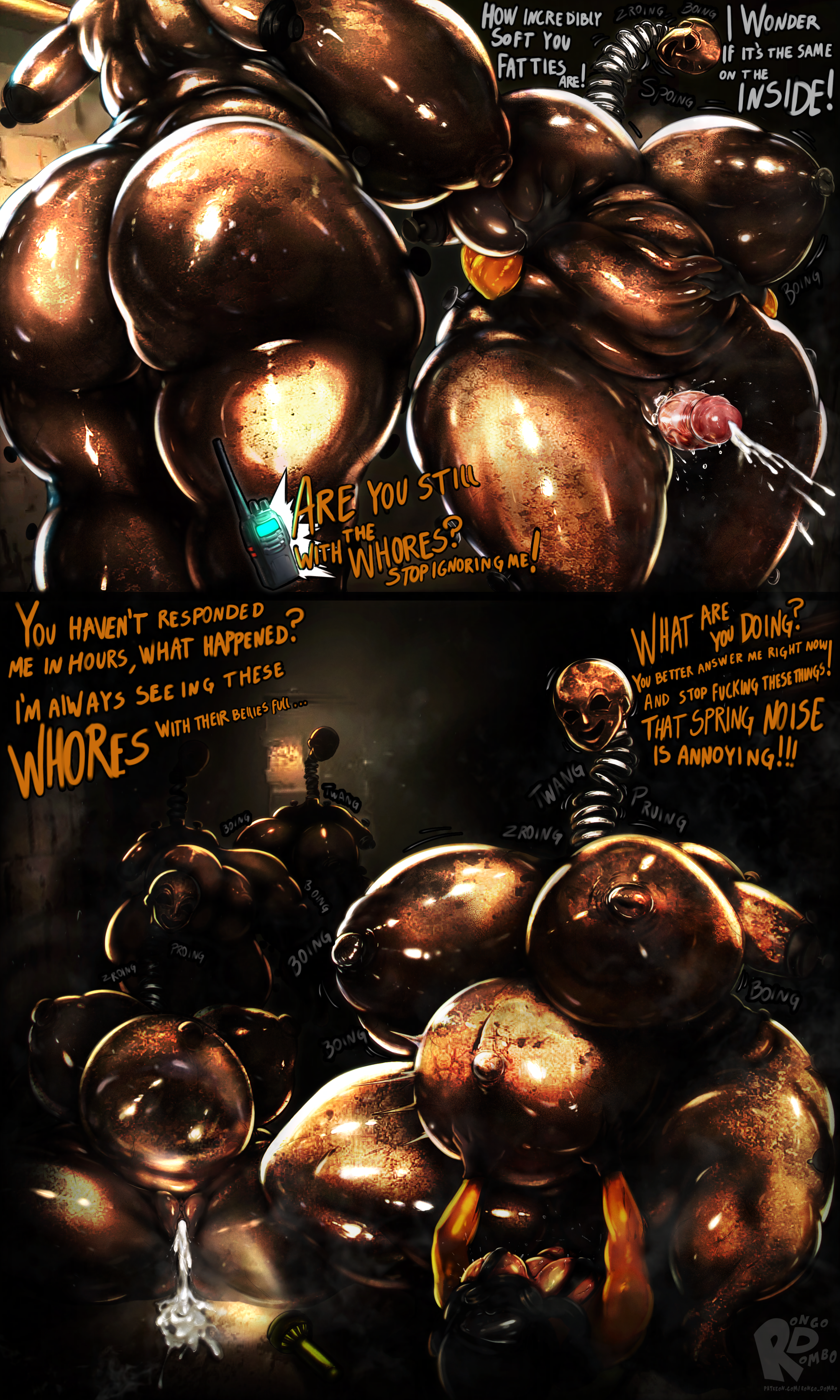 1futa, absurdres, ass, belly inflation, bubble ass, bubble butt, chubby, chubby female, coil-head (lethal company), cowgirl position, creepy, creepy face, creepy smile, cum, cum in pussy, cum inside, cumflation, dirty talk, female, futa with female, futanari, highres, horror (theme), intersex, larger female, lethal company, marathon sex, monster, monster girl, monster on female, multiple females, multiple girls, nightmare fuel, nightmare waifu, plump, pussy, rongodombo, scary eyes, scary face, scary sex, scary smile, segmented stomach, smaller female, smaller futa, straddling, submissive, sweat, terror, thigh sex, voluptuous, voluptuous body, voluptuous female, wanting sex, worker (lethal company)