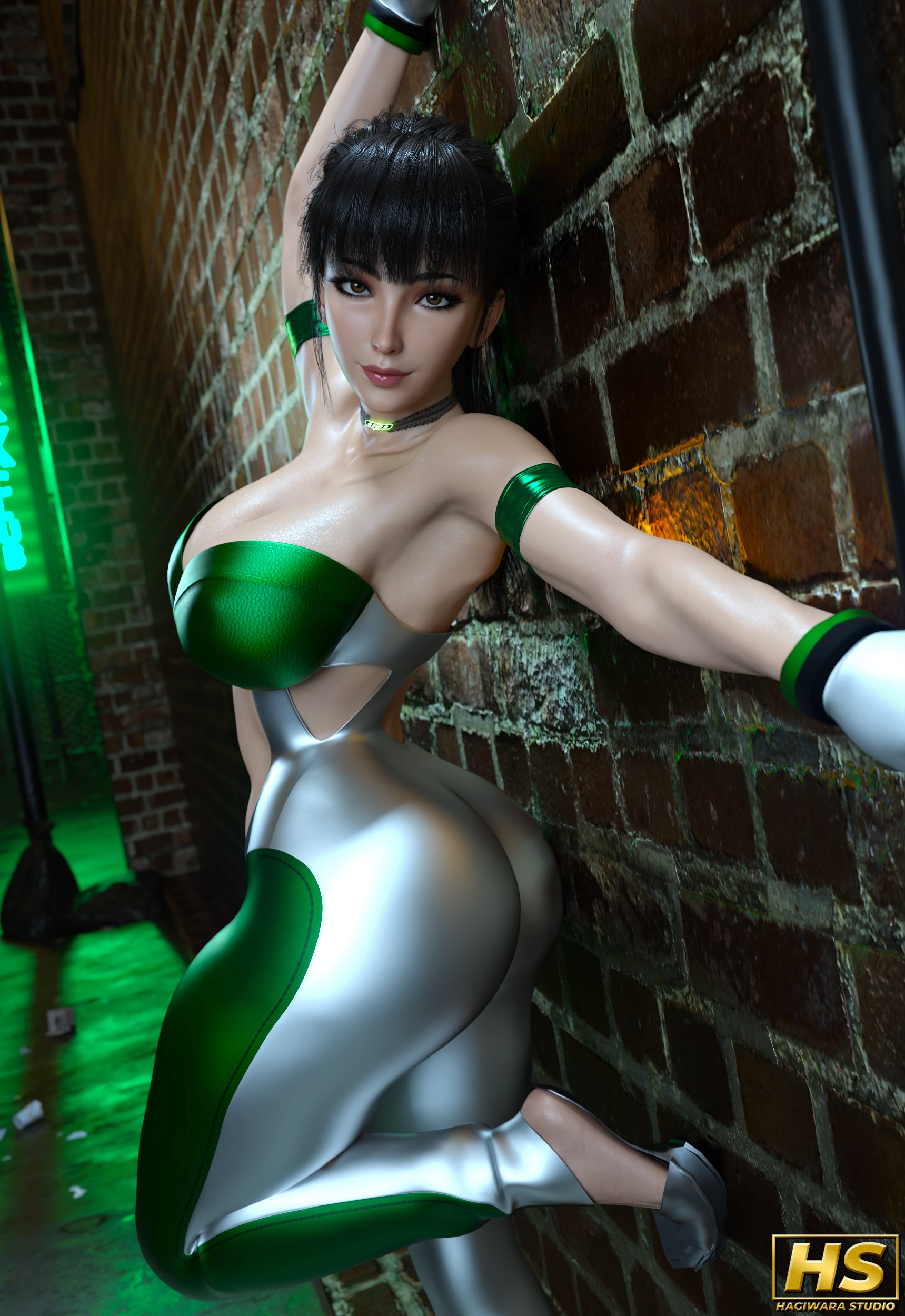 1girls, 3d, android, android girl, ass, big ass, big breasts, black hair, breasts, eve (stellar blade), fanart, female, female only, fit, fit female, hagiwara studio, hair, highres, long hair, pinup, solo, solo female, stellar blade, tagme, thick thighs, thighs