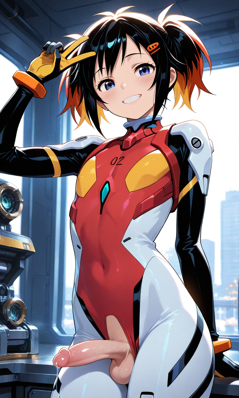 1boy, 1femboy, ai generated, balls, blush, dickgirl, femboy, feminine male, futa sans pussy, futanari, horny, ian8766 (artist), intersex, light skin, light-skinned futa, male, male on futa, marvel, marvel comics, marvel rivals, partially clothed, peace sign, peni parker, peni parker (marvel rivals), penis, penis parker (peni parker), precum, rule 63, self upload, sweat, teasing, testicles, trap, yaoi