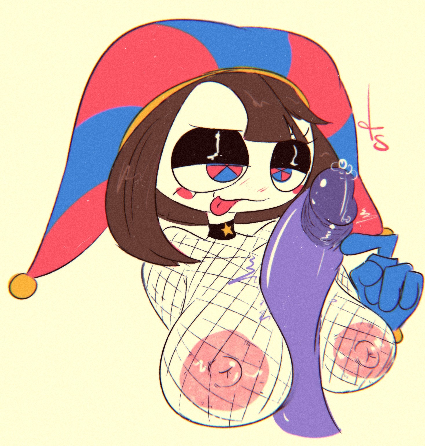 big breasts, big penis, boobjob, breasts, female, glitch productions, jax (the amazing digital circus), jester girl, male, penis, poking penis, pomni (the amazing digital circus), precum, precum drip, straight, the amazing digital circus, tongue, tongue out, toyslasher