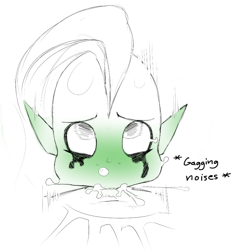 alien, alien girl, asymmetrical hair, balls, balls deep, bikupan, cum, cum bubble, cum in mouth, cum inside, deepthroat, disney, duo, english text, faceless male, female, freckles, green skin, long hair, lord dominator, male, monochrome, motion lines, penis, pointy ears, rolling eyes, rough, runny makeup, selective color, sketch, solo focus, straight, tears, text, wander over yonder, white background