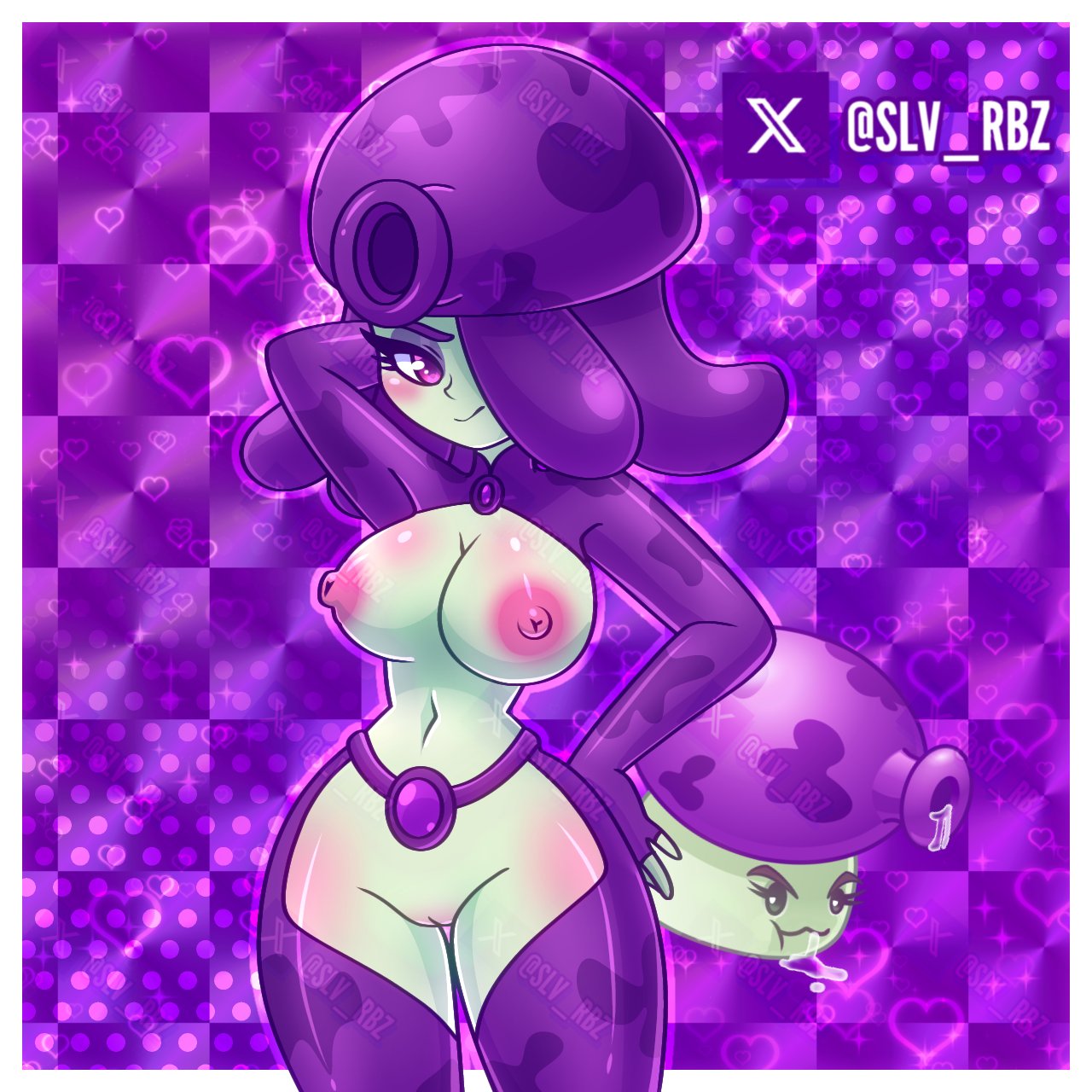 1girls, almost naked, female, female focus, female only, fume-shroom (pvz), plants vs zombies, slv rbz, tagme