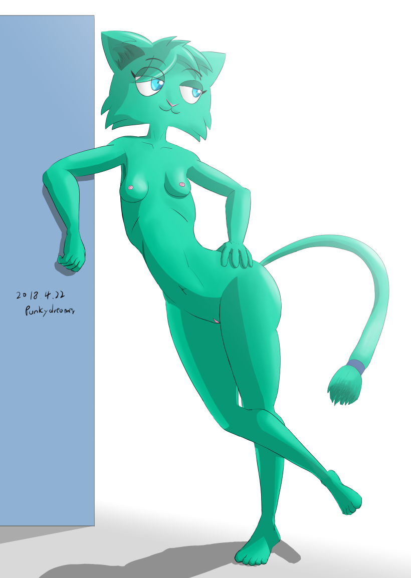 2018 anthro feline feline female mammal punkydreamer pussy solo tomboy