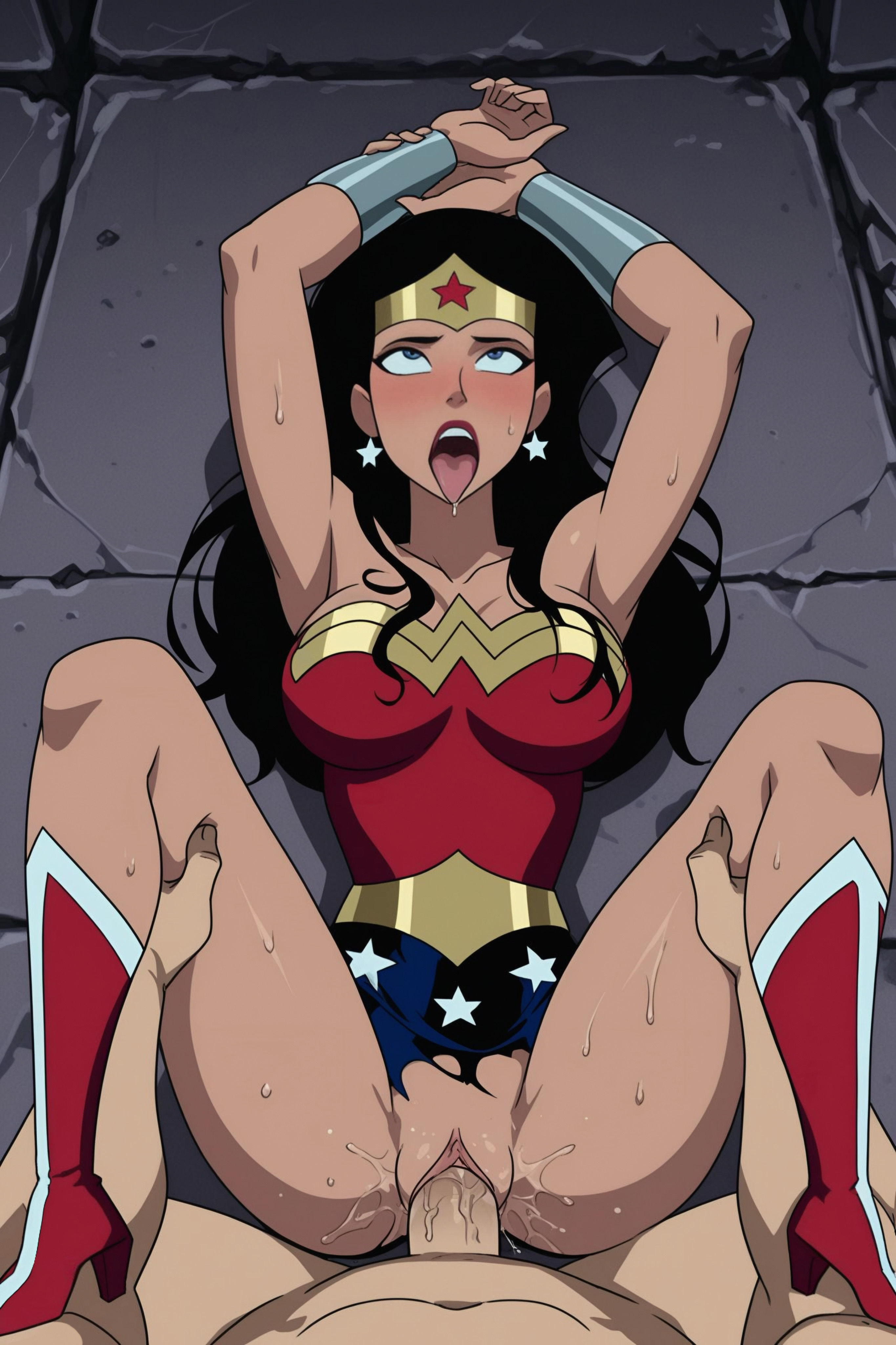 1girls, accurate art style, ahe gao, ai, ai art, ai assisted, ai generated, black hair, blue eyes, boots, clapping cheeks, dc, dc comics, dcau, diana prince, dirtmaster, female, fucked senseless, fucked silly, fucking, horny, intercourse, justice league, laying on back, messy hair, missionary, missionary position, missionary sex, penetration, penis, pounding pussy, pov, pussy, pussy juice, questionable consent, raw sex, ripped clothing, sex, sexy, superhero, superheroine, tiara, tongue, tongue out, torn clothes, wet pussy, wonder woman, wonder woman (series)