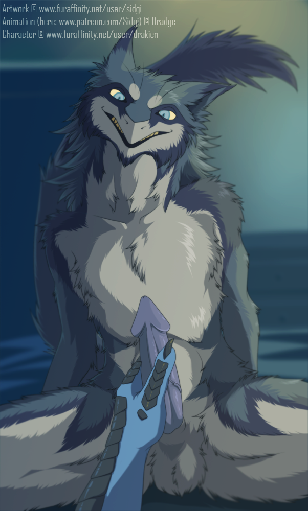 2018 5_fingers ambiguous_gender anthro anthro_on_anthro balls blue_eyes blue_fur blue_hair blue_penis blurred_background duo erection eyebrows fur grey_fur hair hand_on_penis handjob looking_down male male/ambiguous male_focus multicolored_fur penis sergal sex sidgi sitting slit_pupils smile snout solo two_tone_fur