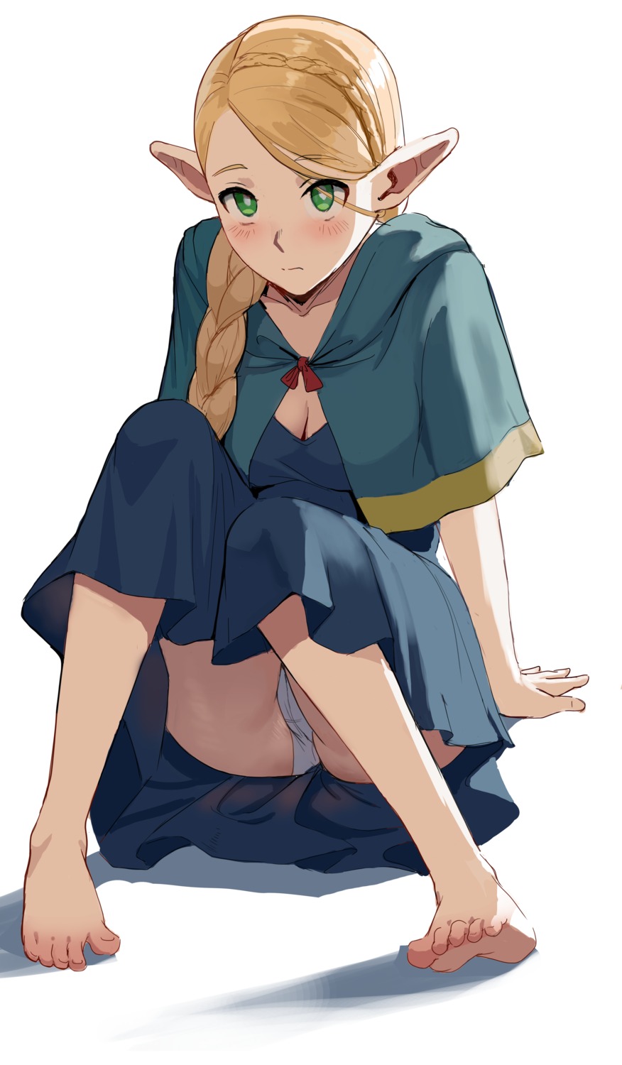 1girls, ass, dress, dungeon meshi, elf girl, feet, female, female only, marcille donato, solo