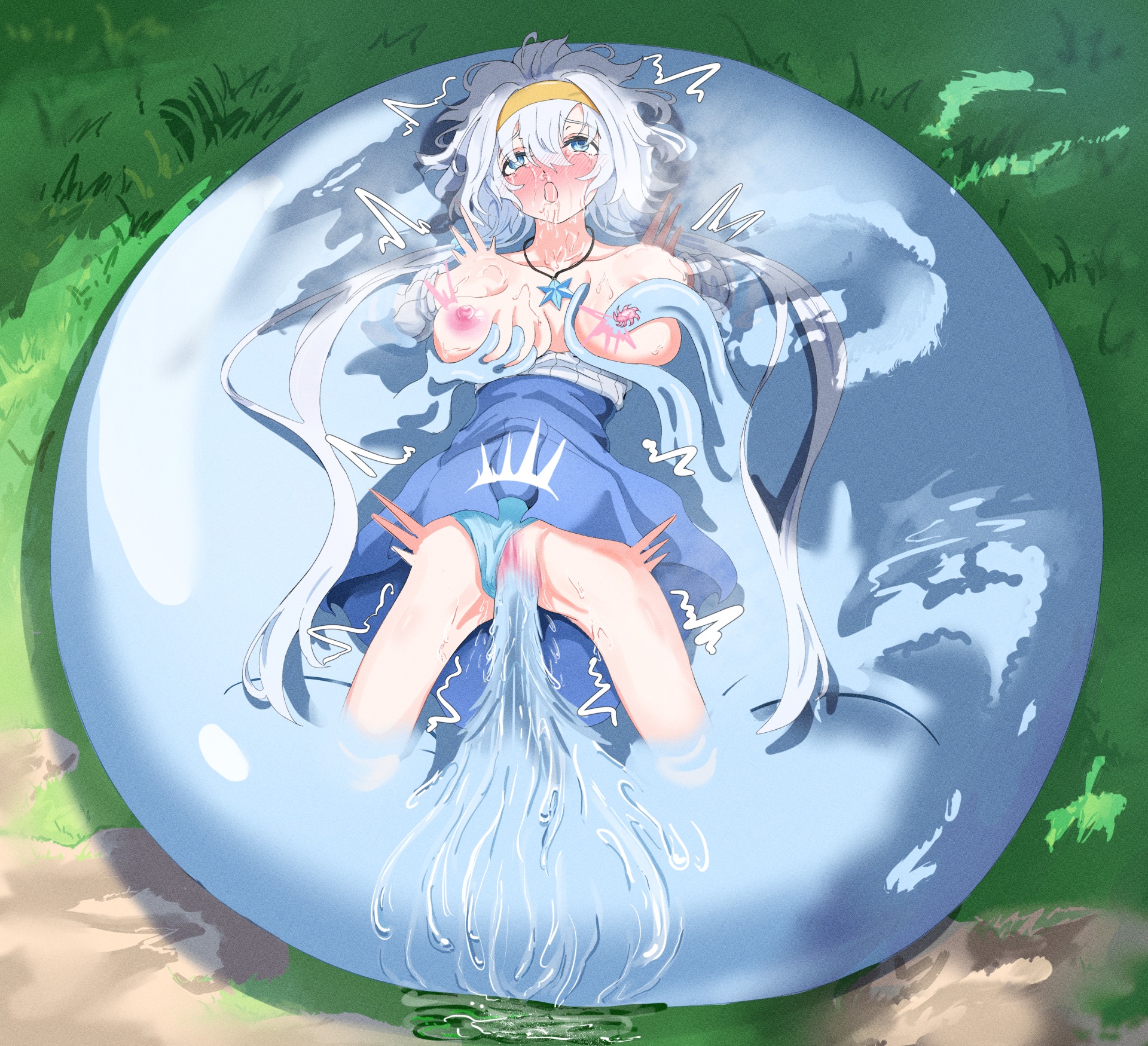 1girls, blue panties, boobs, breast sucking, breasts, female, grabbing, grabbing breasts, grope, groping, groping breasts, hair between eyes, madogarasu1234, necklace, nipple suck, nipples, no bra, panties aside, rimuru tempest, slime, slime monster, sucking breasts, sucking nipples, tensei shitara slime datta ken, tentacle, tentacle in pussy, tentacle rape, tentacle sex, that time i got reincarnated as a slime, thick thighs, thighs, tits, velzard (tensei shitara slime datta ken), white hair, white hair female, woman