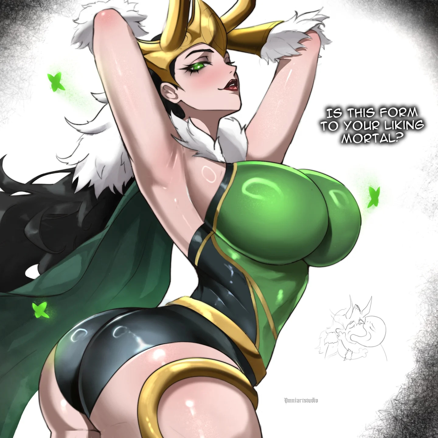 1girls, ass, ass focus, big ass, big breasts, female, female only, genderswap, genderswap (mtf), lady loki, lady loki (marvel rivals), loki (lady loki), loki (marvel rivals), loki (marvel), marvel, marvel comics, marvel rivals, omniartstudio, rule 63, thick thighs, voluptuous