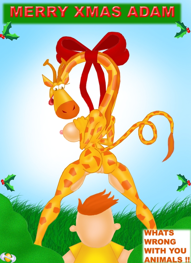 adam_lyon anthro cartoon_network christmas female giraffe human ingrid_giraffe inviting male male_human/female_anthro my_gym_partner's_a_monkey text unseen_male_face vlade